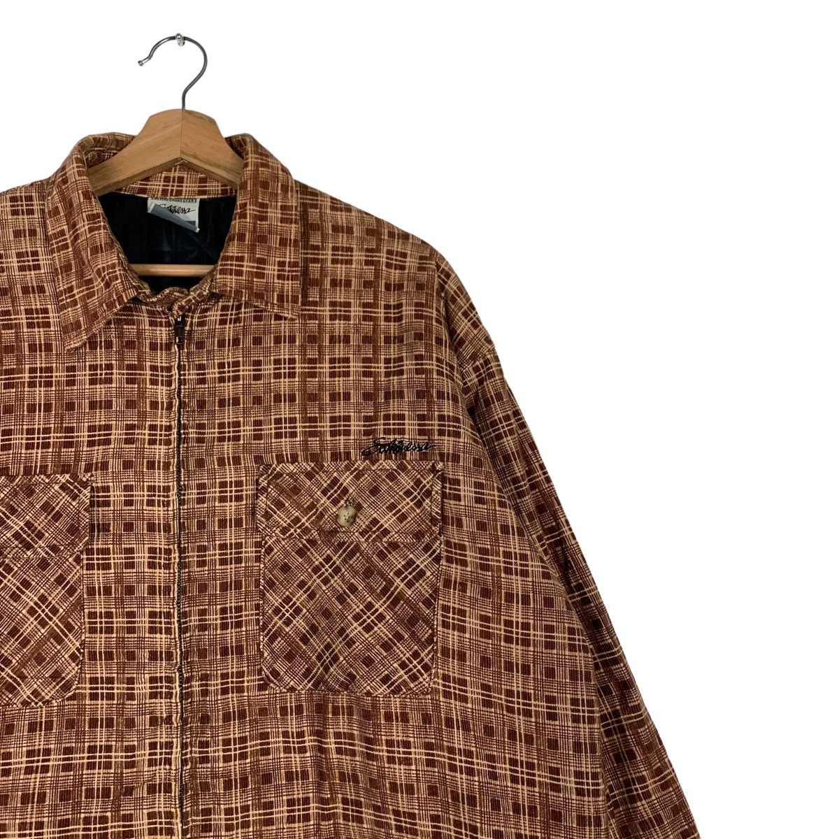 Japanese Brand SCOMMESSA Checked Plaid Zipper Flannel Jacket #0384-C18 Size US L / EU 52-54 / 3 - 5 Thumbnail
