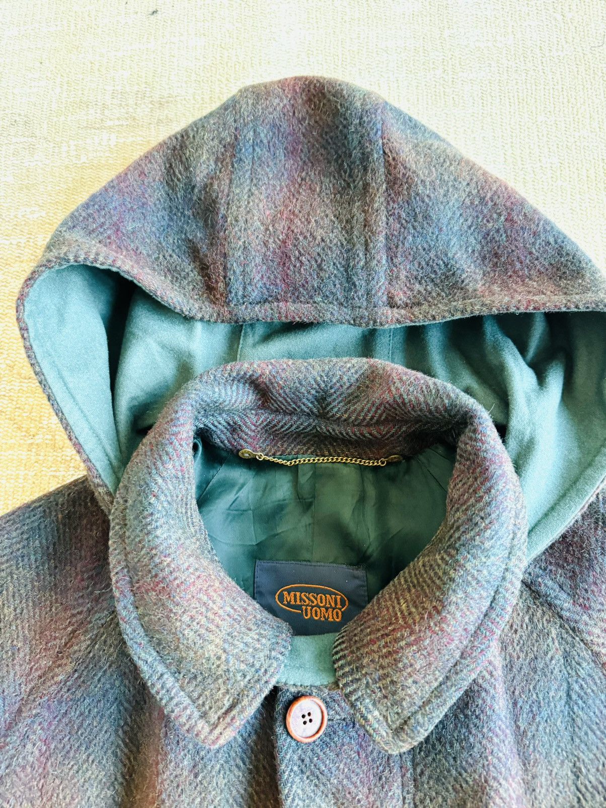 Missoni Vintage Missoni jacket Hooded Virgin wool plaid coat sz 54 Size US L / EU 52-54 / 3 - 14 Thumbnail