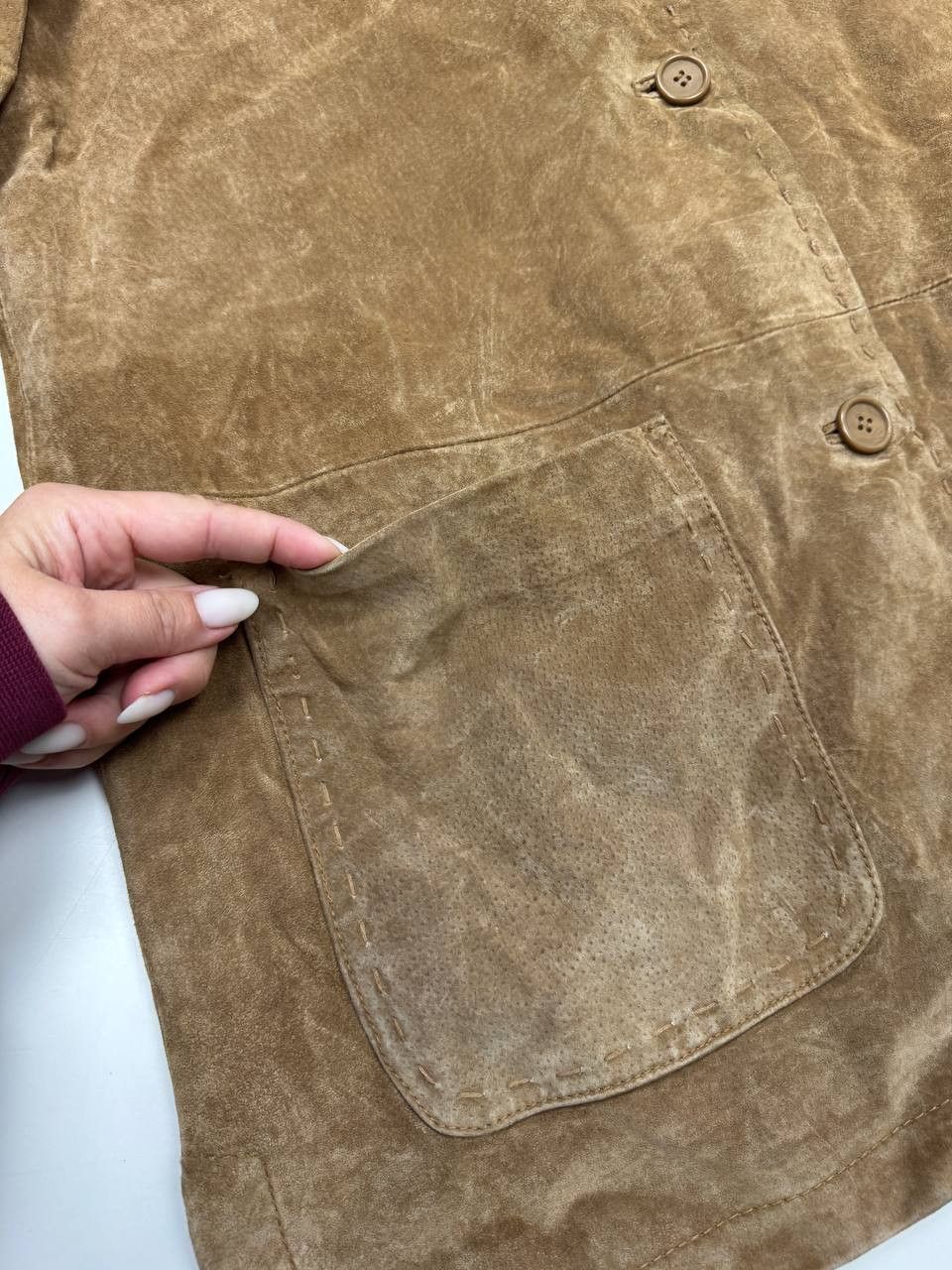 Vera Pelle Vintage Italian Suede Leather Coat by Tentazioni di Pelle Size US M / EU 48-50 / 2 - 4 Thumbnail