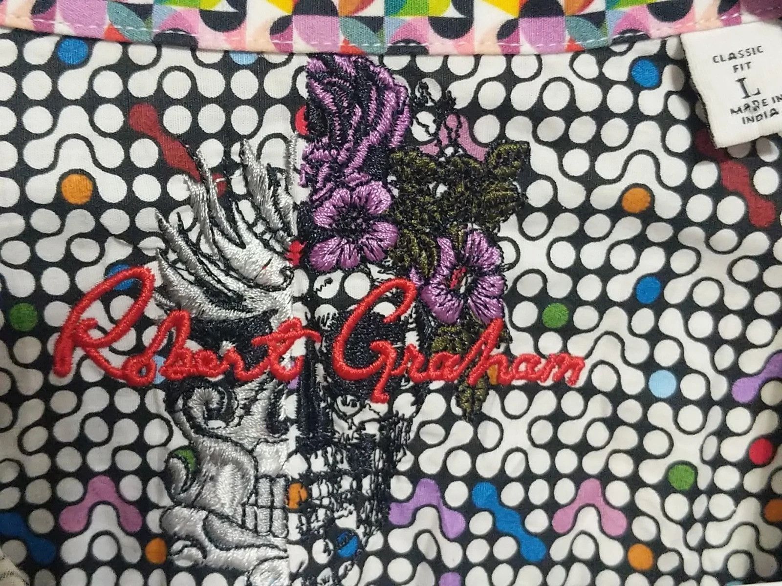 Robert Graham Robert Graham Anemone Geometric Classic Button Cotton Shirt Size US L / EU 52-54 / 3 - 4 Thumbnail