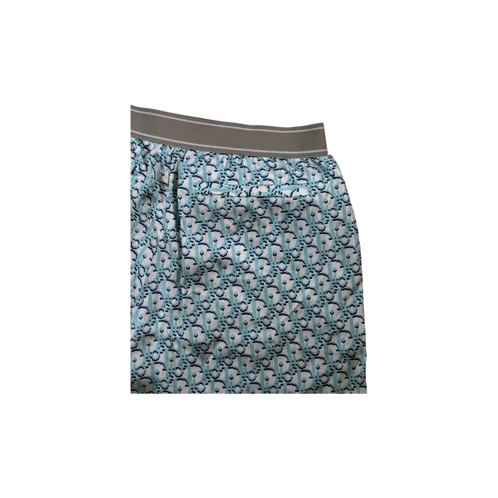 Dior Dior Oblique Baby Blue & Navy Silk Pants Size 32" / US 10 / IT 46 - 3 Thumbnail