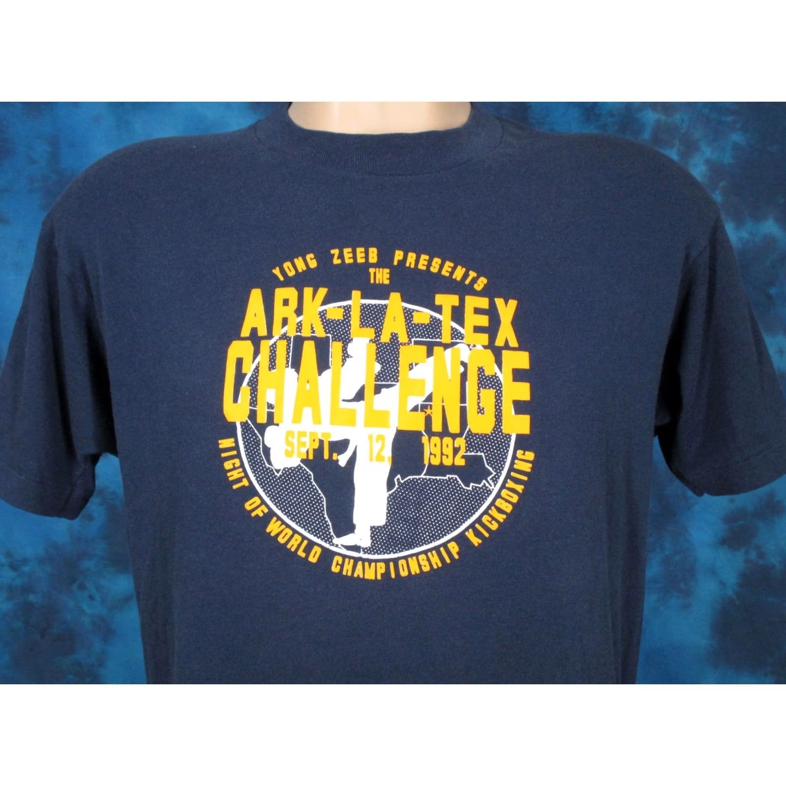 Vintage VINTAGE ARK-LA-TEX T-Shirt M (Adult) Blue 80s 90s Screen Stars Paper Thin Crew Neck Mens Louisiana Arkansas Texas Kickboxing Size US M / EU 48-50 / 2 - 3 Thumbnail