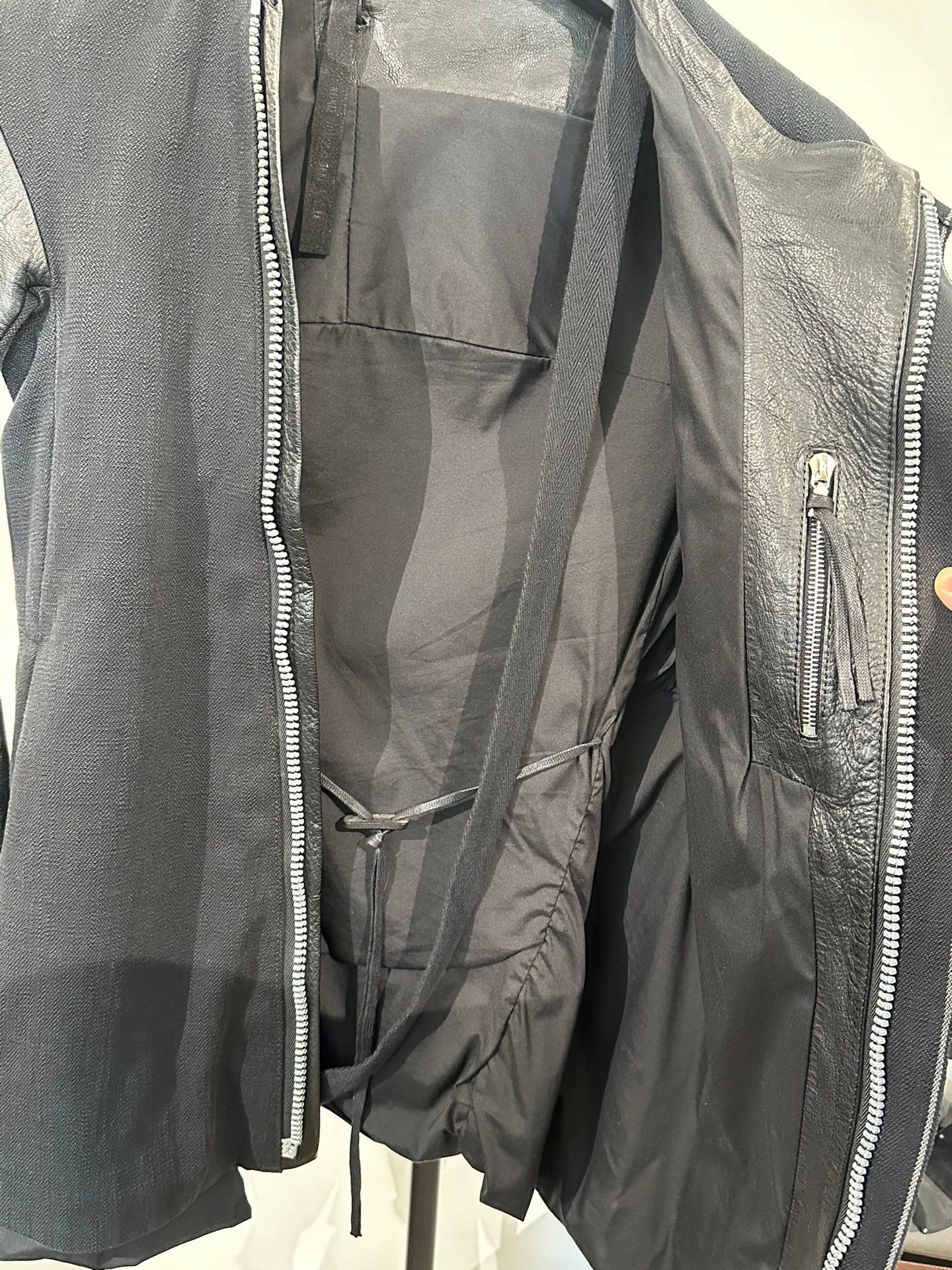 Boris Bidjan Saberi BBS 11by Calfskin Leather Denim Paneled Jacket S Size US S / EU 44-46 / 1 - 6 Thumbnail