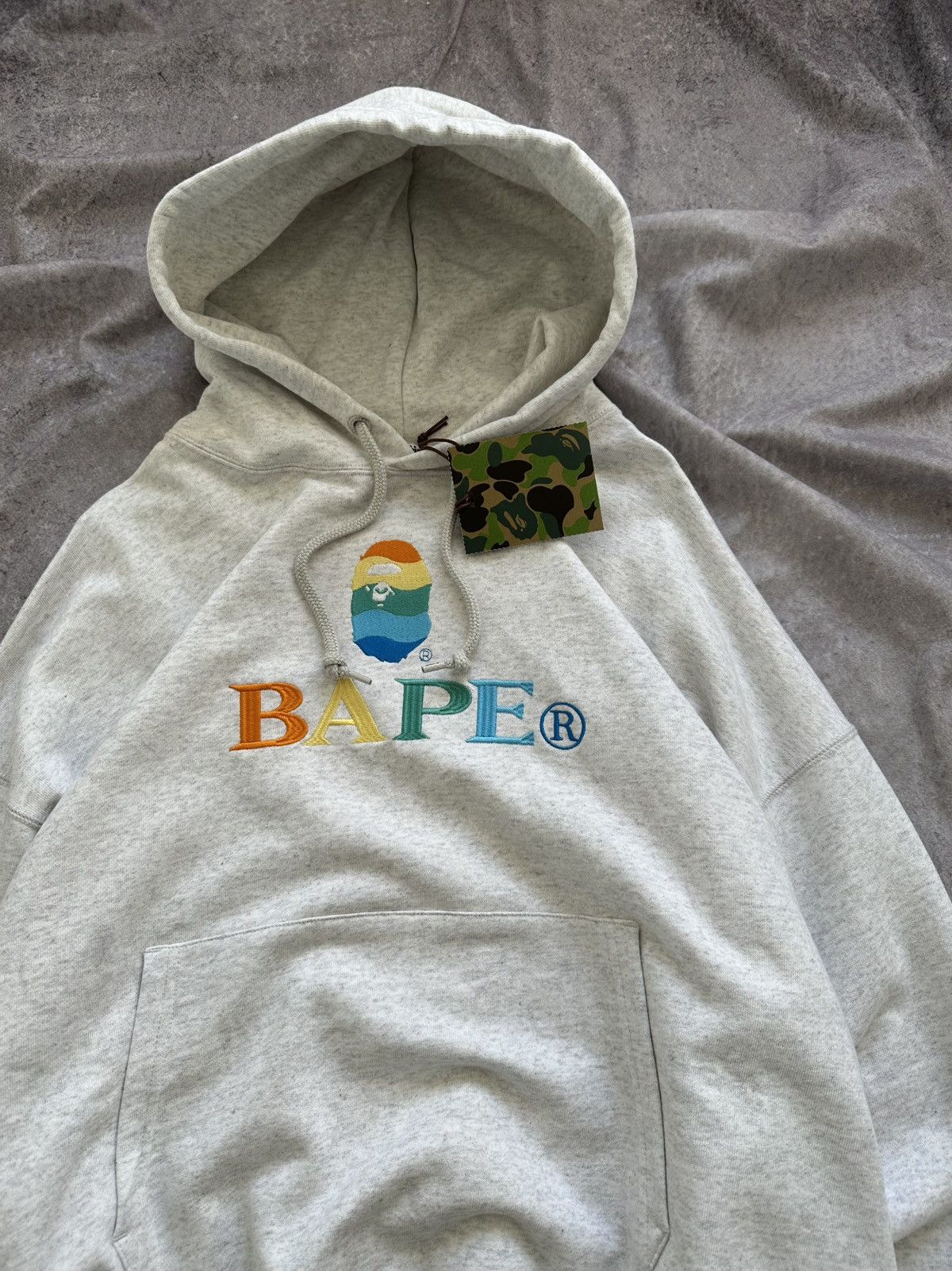 Bape Bape Embroidery Loose Fit Hoodie Gray Size US M / EU 48-50 / 2 - 3 Thumbnail