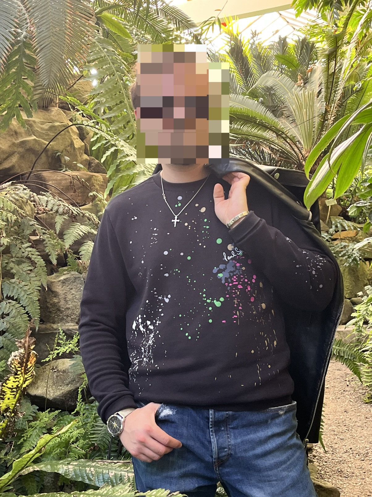 Paul Smith Paul Smith - Navy "Artist Stripe" Paint Splatter Sweatshirt Size US M / EU 48-50 / 2 - 1 Thumbnail