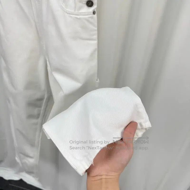Dior Dior White Denim Logo Embroidered Casual Pants . Size 23" - 4 Thumbnail