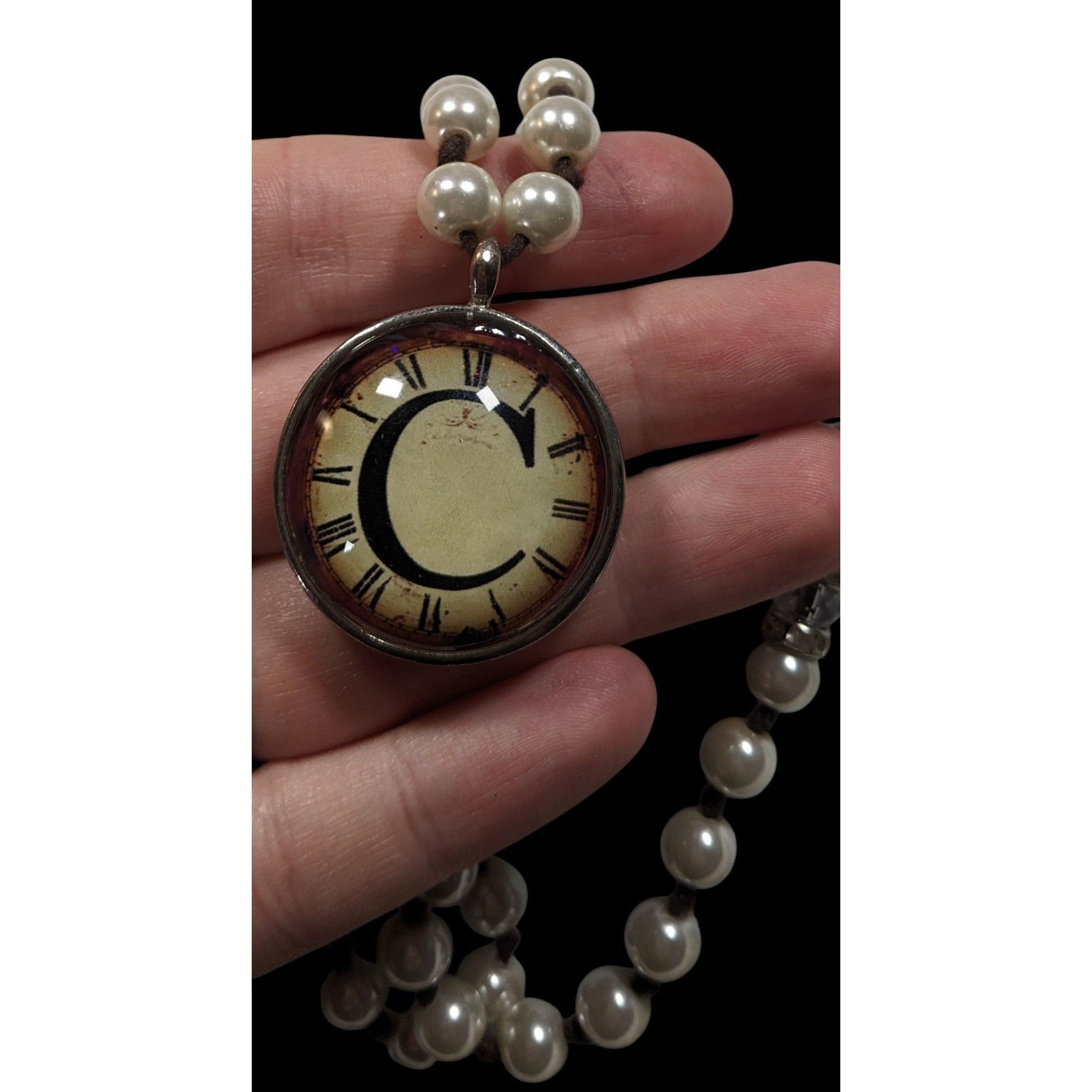 Other Elegant Steampunk Glass Pearl Beaded Pendant Necklace Size ONE SIZE - 3 Thumbnail