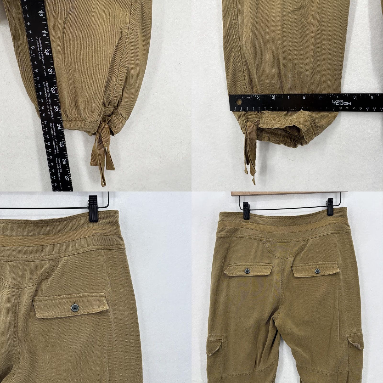 Vintage Sundance Cargo Pants Womens 8 Brown Lyocell Viscose Cuffed Drawstring Joggers Size 30" / US 8 / IT 44 - 8 Thumbnail