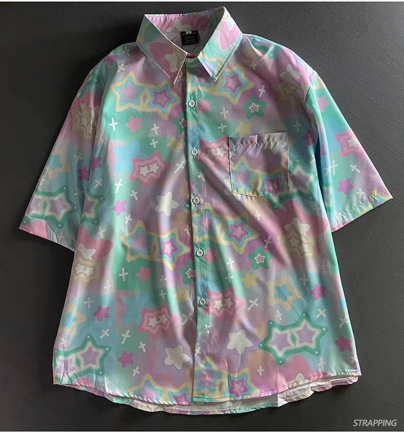 Other Galaxy Space Carton Button Up Short Sleeve Shirt Size US M / EU 48-50 / 2 - 1 Thumbnail