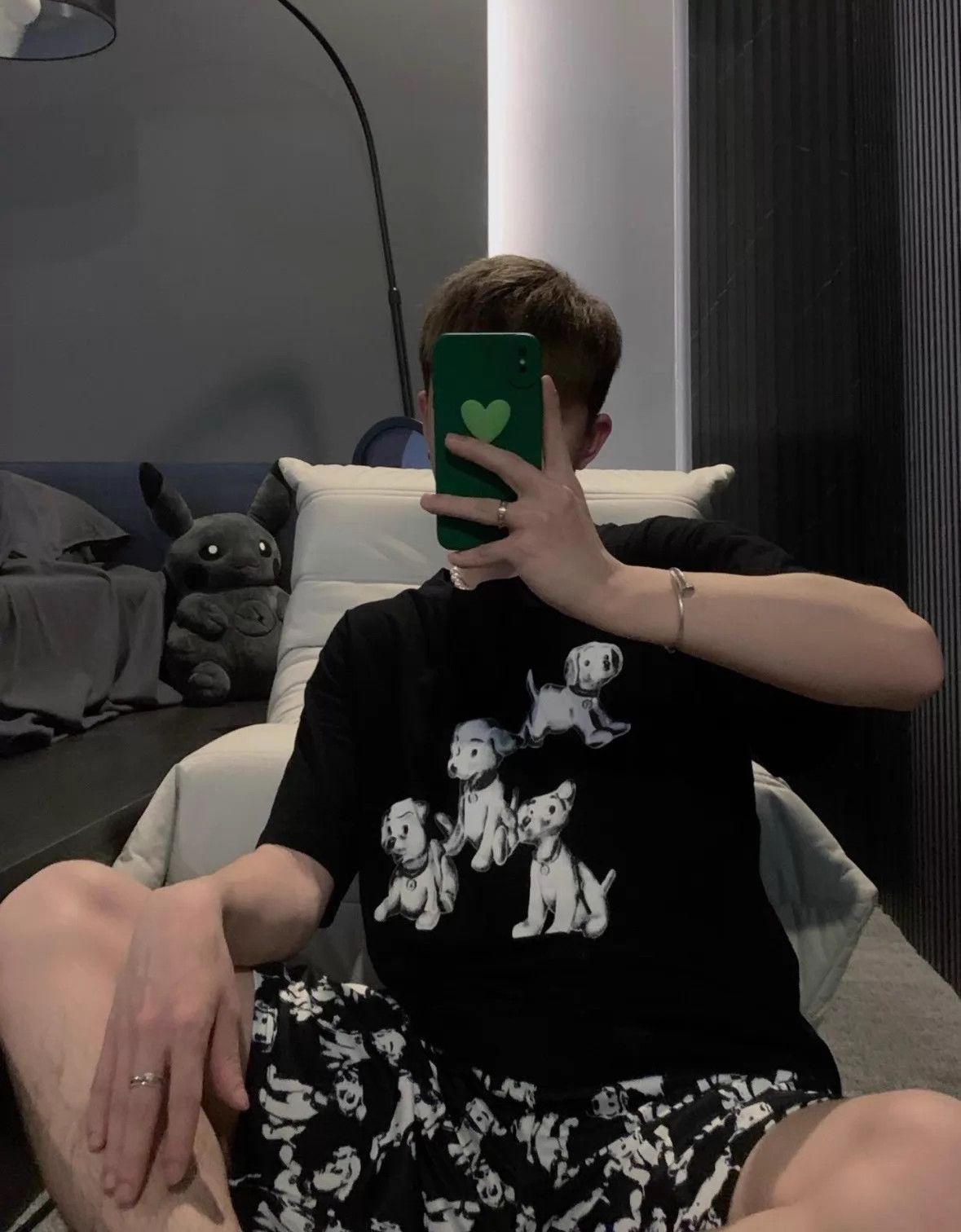 Celine CELINE x amy SS22 Dog Print Oversized Knit Tee Black M Size US M / EU 48-50 / 2 - 4 Thumbnail