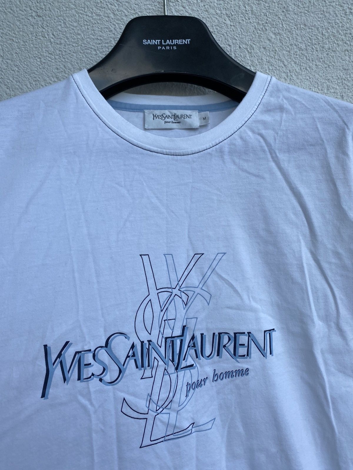 Yves Saint Laurent White YSL T-shirt Big Logo Summer YSL Shirt Size US M / EU 48-50 / 2 - 15 Thumbnail