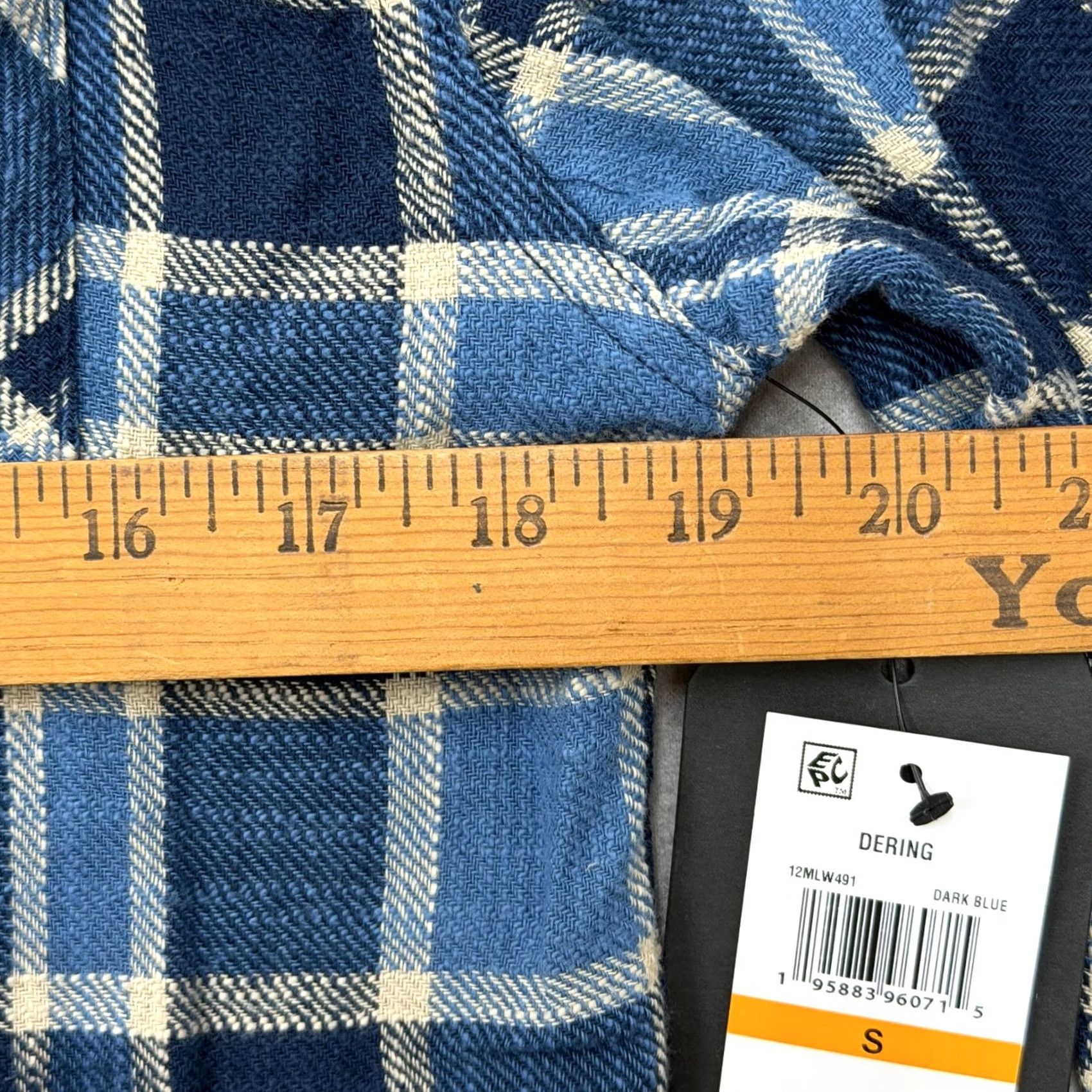 Junk Food Clothing Shirt Mens S Blue Plaid Flannel Long Sleeve Cotton Button-Up, Men's — image 4 of 6
