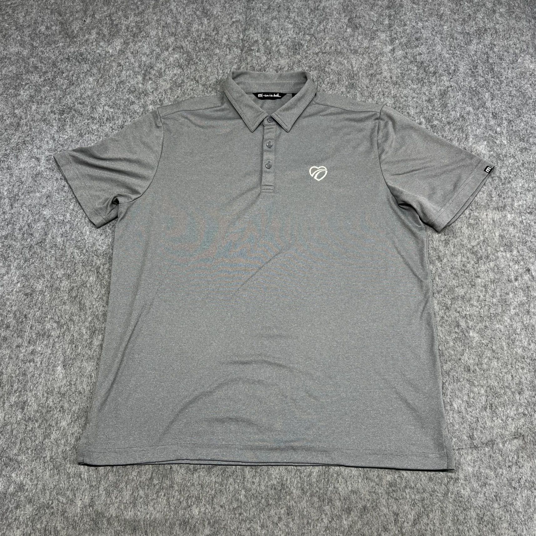 TravisMathew TravisMathew Polo Shirt Mens XL Gray Lightweight Performance Golf Regular Sleeve Short Sleeve Collared Button Front Pique Jersey Size US XL / EU 56 / 4 - 2 Thumbnail