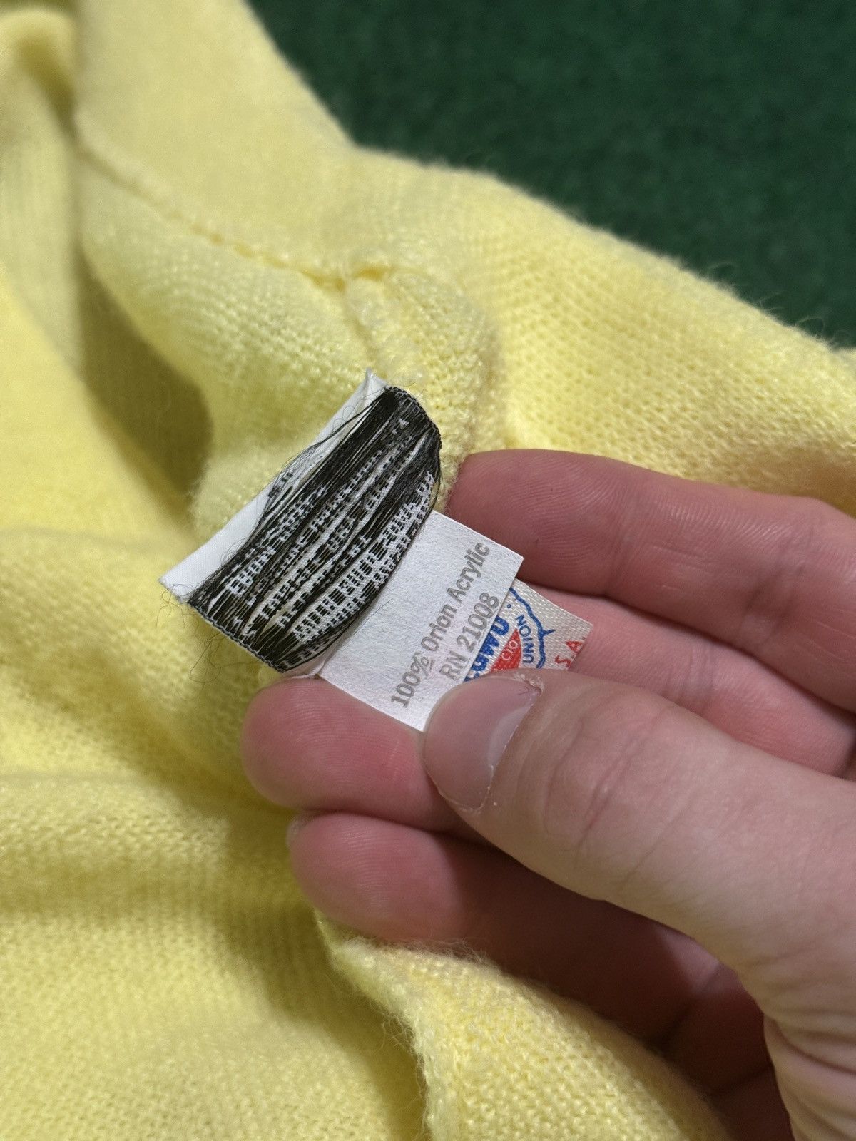 Lacoste Vintage Lacoste Alligator Yellow Pastel Cardigan Sweater Size XL / US 12-14 / IT 48-50 - 5 Thumbnail