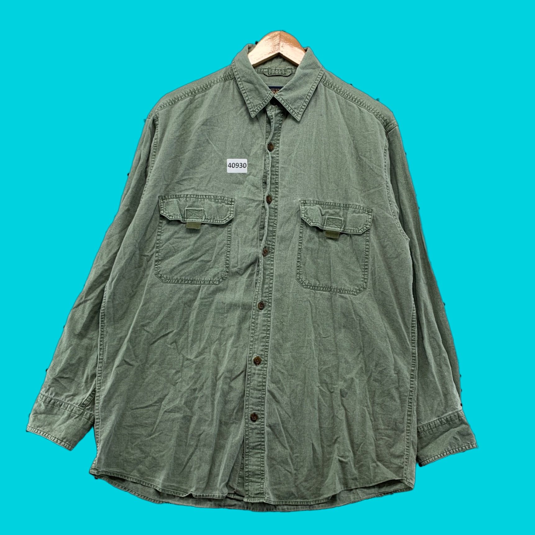 Vintage Vintage Woolrich Outdoor Shirt Men Medium Green Utility Hunt Military 23x30 Size US M / EU 48-50 / 2 - 1 Thumbnail