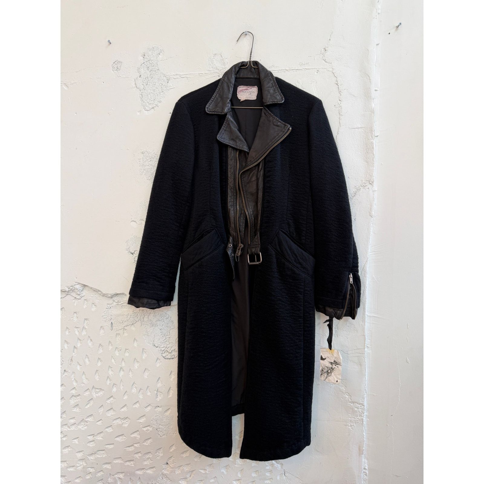Greg Lauren Greg Lauren SAMPLE Wool Leather Brando Trench Coat Size US L / EU 52-54 / 3 - 1 Thumbnail