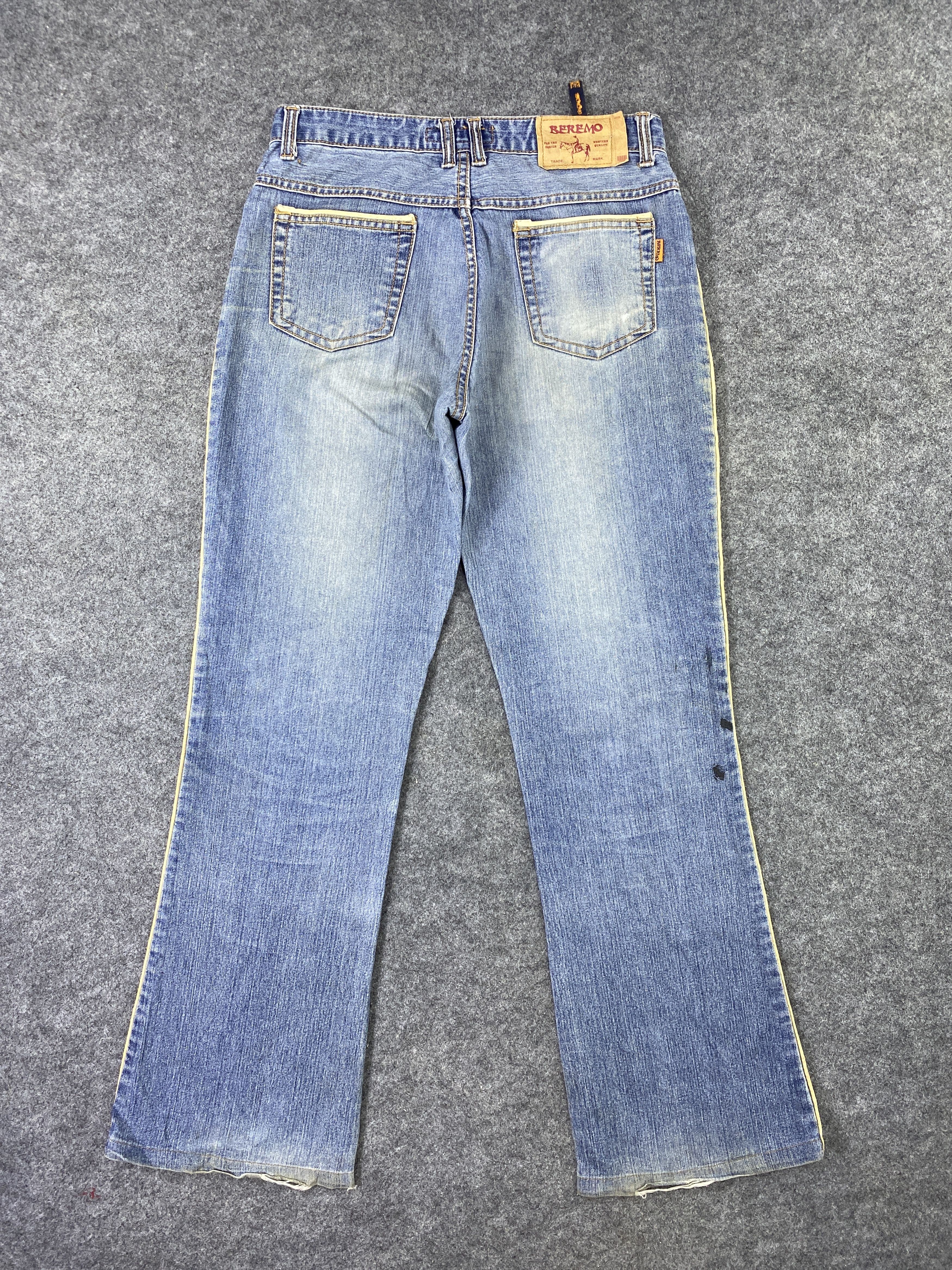 Japanese Brand Beremo Blue Wash Flare Jeans - J992 Size 29" - 3 Thumbnail