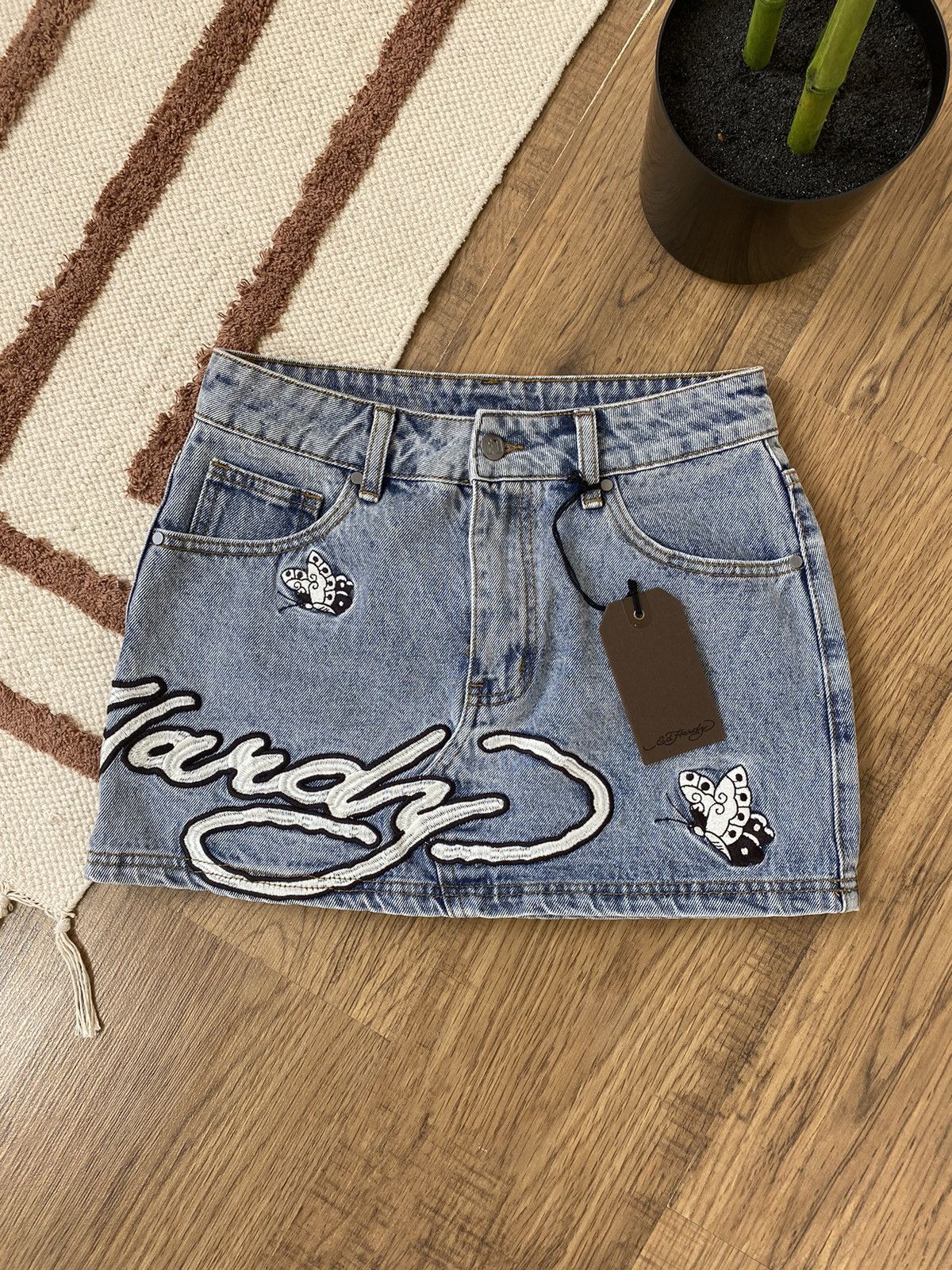 Ed Hardy ED HARDY WATER BUTTERFLY MINI SKIRT Size 30" / US 8 / IT 44 - 1 Thumbnail
