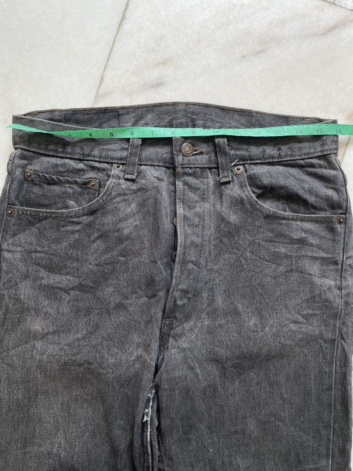 Levi's Vintage 90s Levis 501 All Black Jeans Size US 32 / EU 48 - 3 Thumbnail