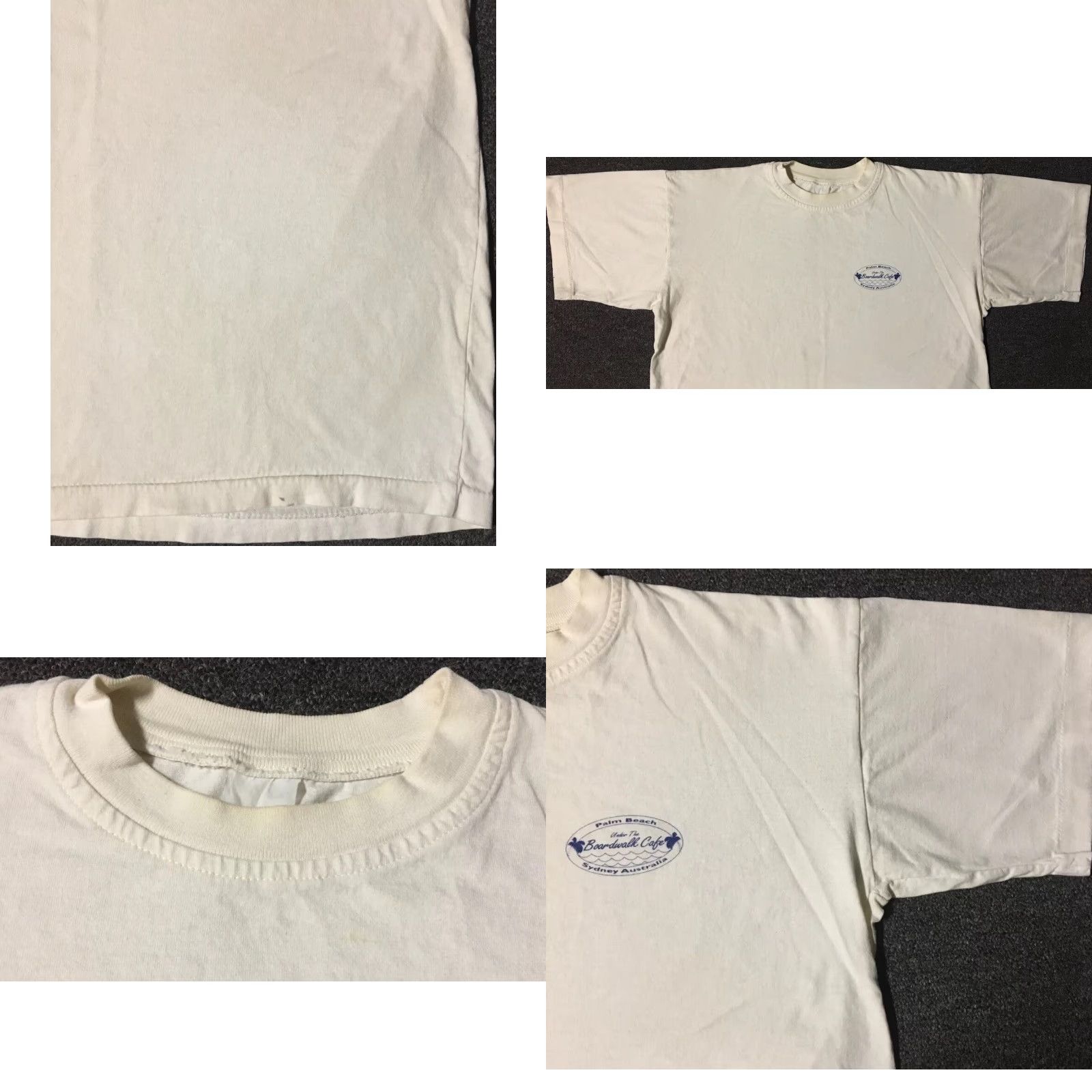 Vintage VINTAGE Single Stitch Shirt S White Palm Beach Boardriding 80s Grunge Surf Beach USA 1990s Kangaroo Boxy Mens) Size US S / EU 44-46 / 1 - 8 Thumbnail