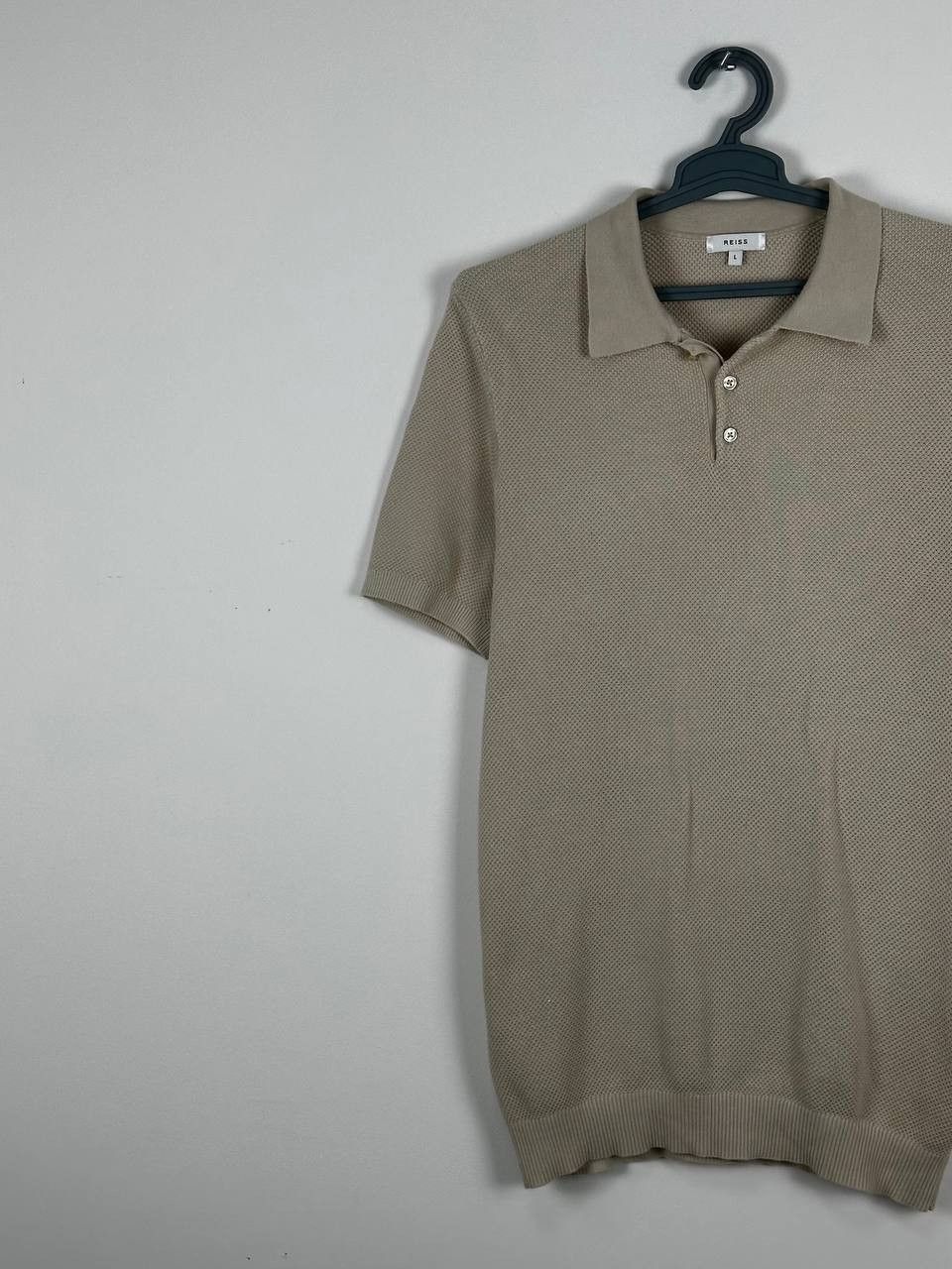 Reiss Reiss OE Colin Tan Textured Polo Button Shirt Size US L / EU 52-54 / 3 - 3 Thumbnail