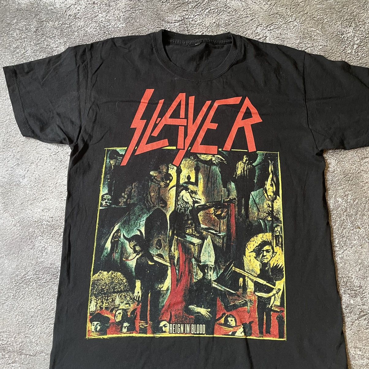 Vintage Vintage 90s Slayer Graphic Tee Punk Grunge Band Shirt Slim S Size US S / EU 44-46 / 1 - 5 Thumbnail