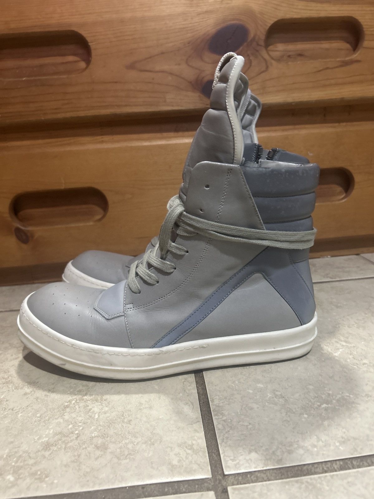 Rick Owens Rick Owens Geobasket Pearl Milk Reflective Size US 10 / EU 43 - 1 Thumbnail