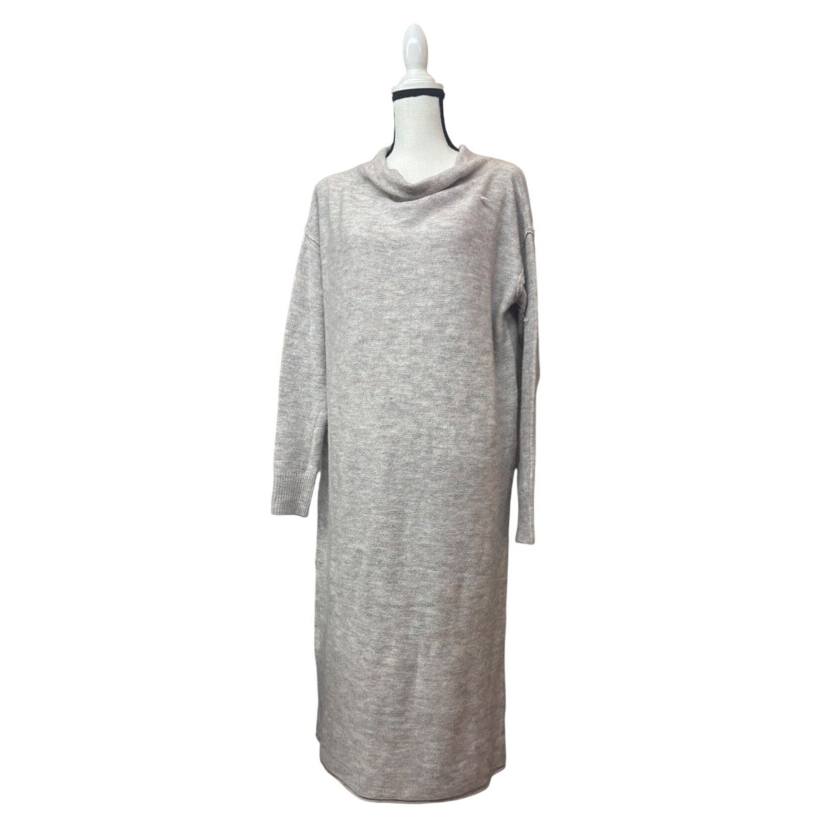 Other Stitchdrop Women’s Cowl Neck Soft Midi Tunic Dress, Heather Size XS / US 0-2 / IT 36-38 - 1 Thumbnail