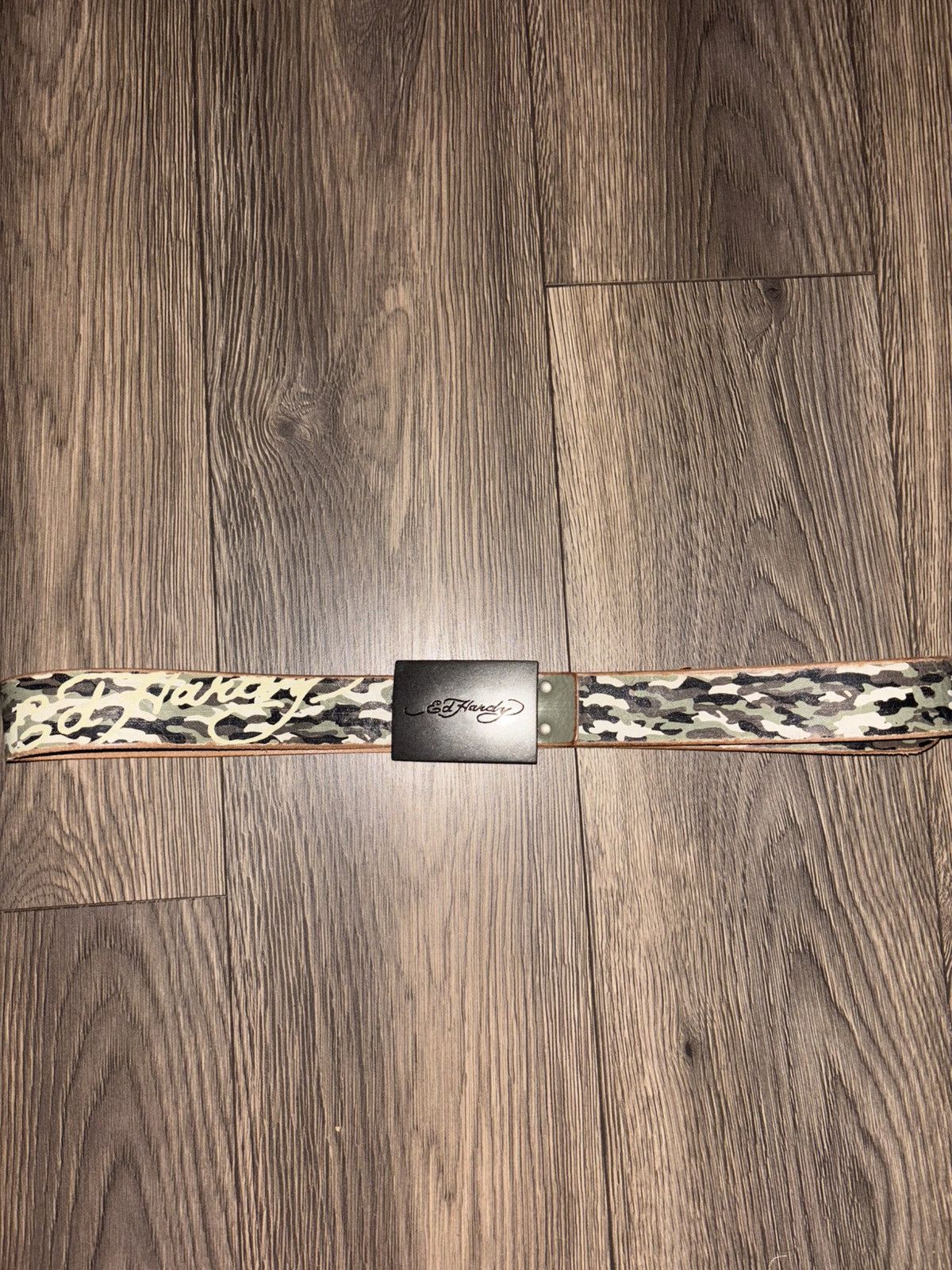 Ed Hardy ED HARDY CAMO BELT W SILVER BUCKLE Size 40 - 1 Thumbnail