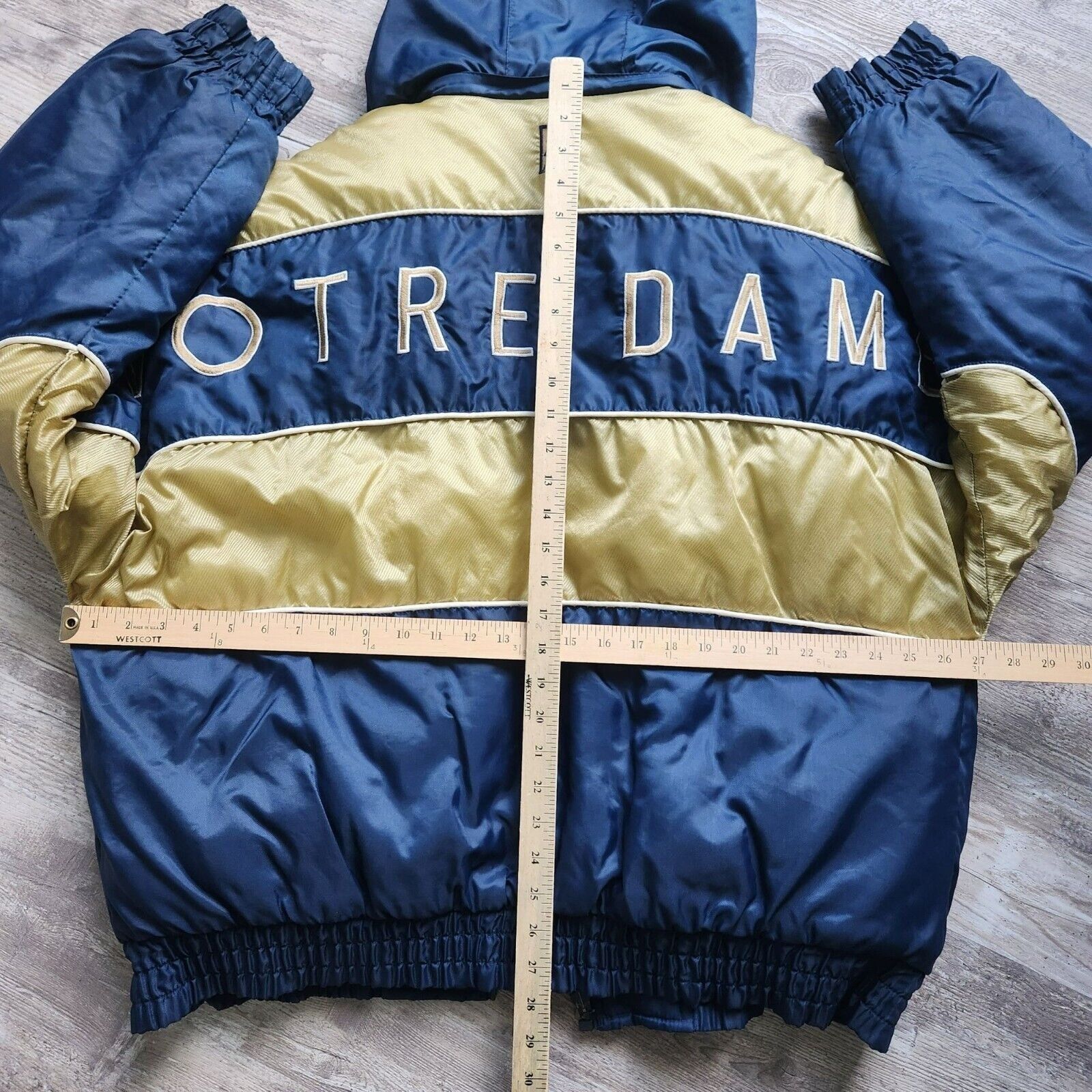 Pro Player Vtg Y2K Notre Dame Reversible Puffer Bomber Jacket Hood Embr Size US L / EU 52-54 / 3 - 11 Thumbnail