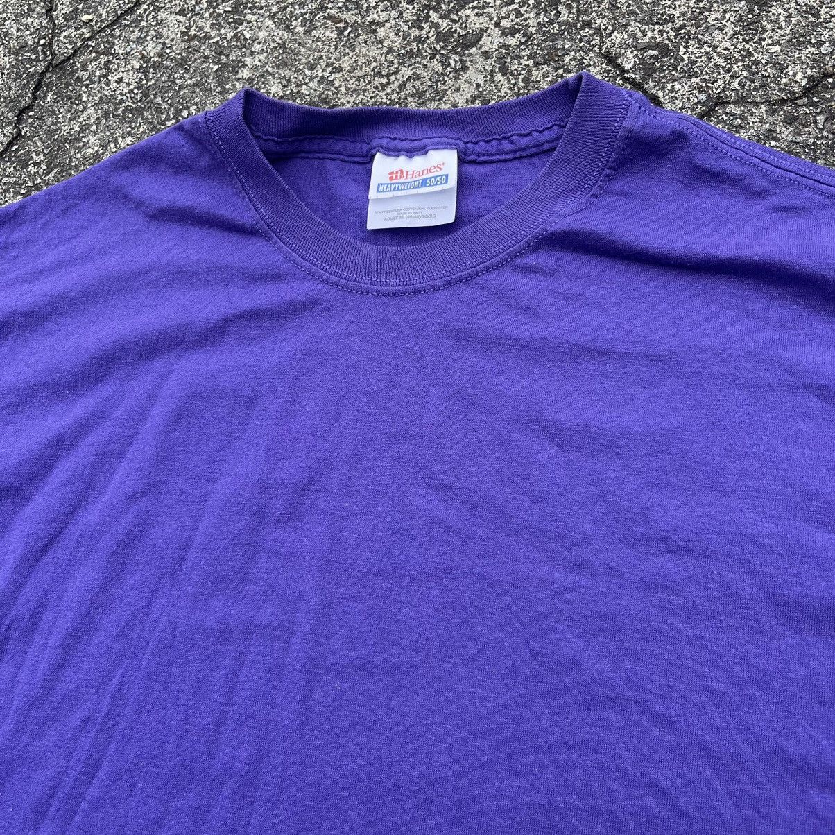 Hanes × Vintage Vintage Y2K HANES HEAVYWEIGHT Purple Blank Shirt Size US XL / EU 56 / 4 - 2 Thumbnail