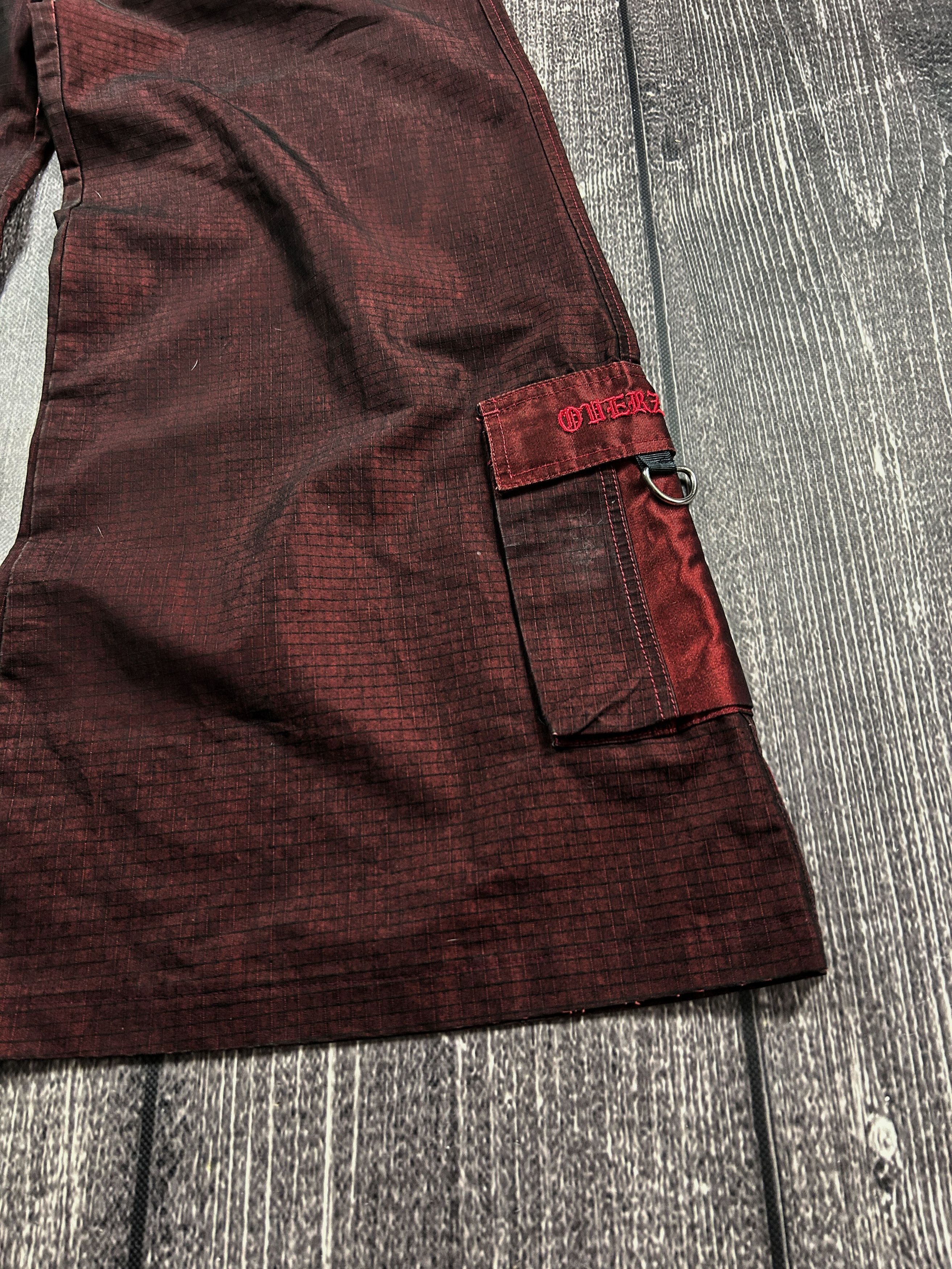Infinite Archives Y2K Burgundy Cargo Pants Wide Leg Utility Streetwear Size US 30 / EU 46 - 5 Thumbnail