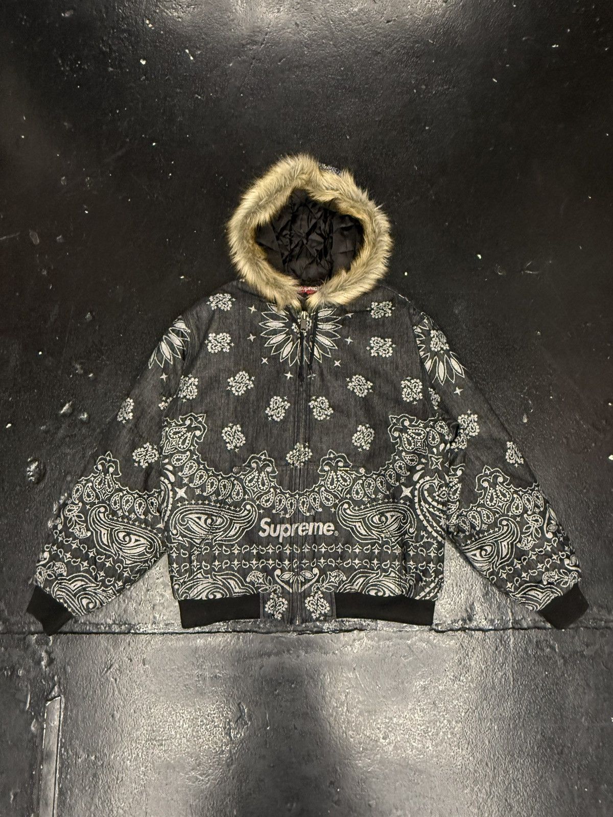 Supreme Supreme SS25 Bandana Jacquard Denim Hooded Work Jacket