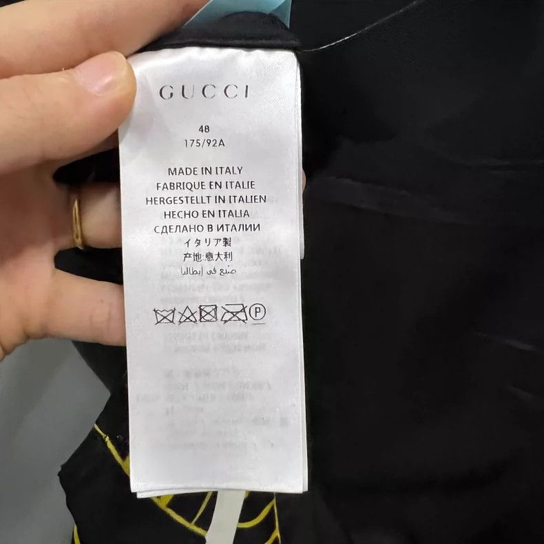 Gucci Gucci Black and yellow striped letter print short-sleeved s Size US M / EU 48-50 / 2 - 3 Thumbnail