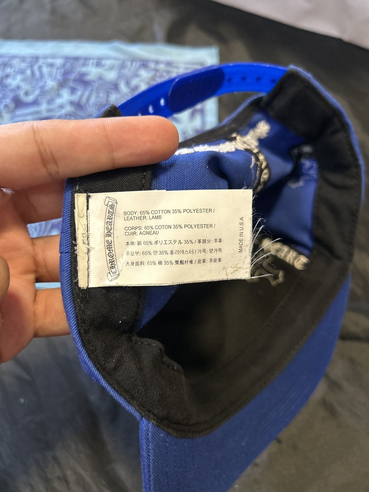 Chrome Hearts Chrome Hearts Blue/White Patches BaseBall Hat Size ONE SIZE - 4 Thumbnail
