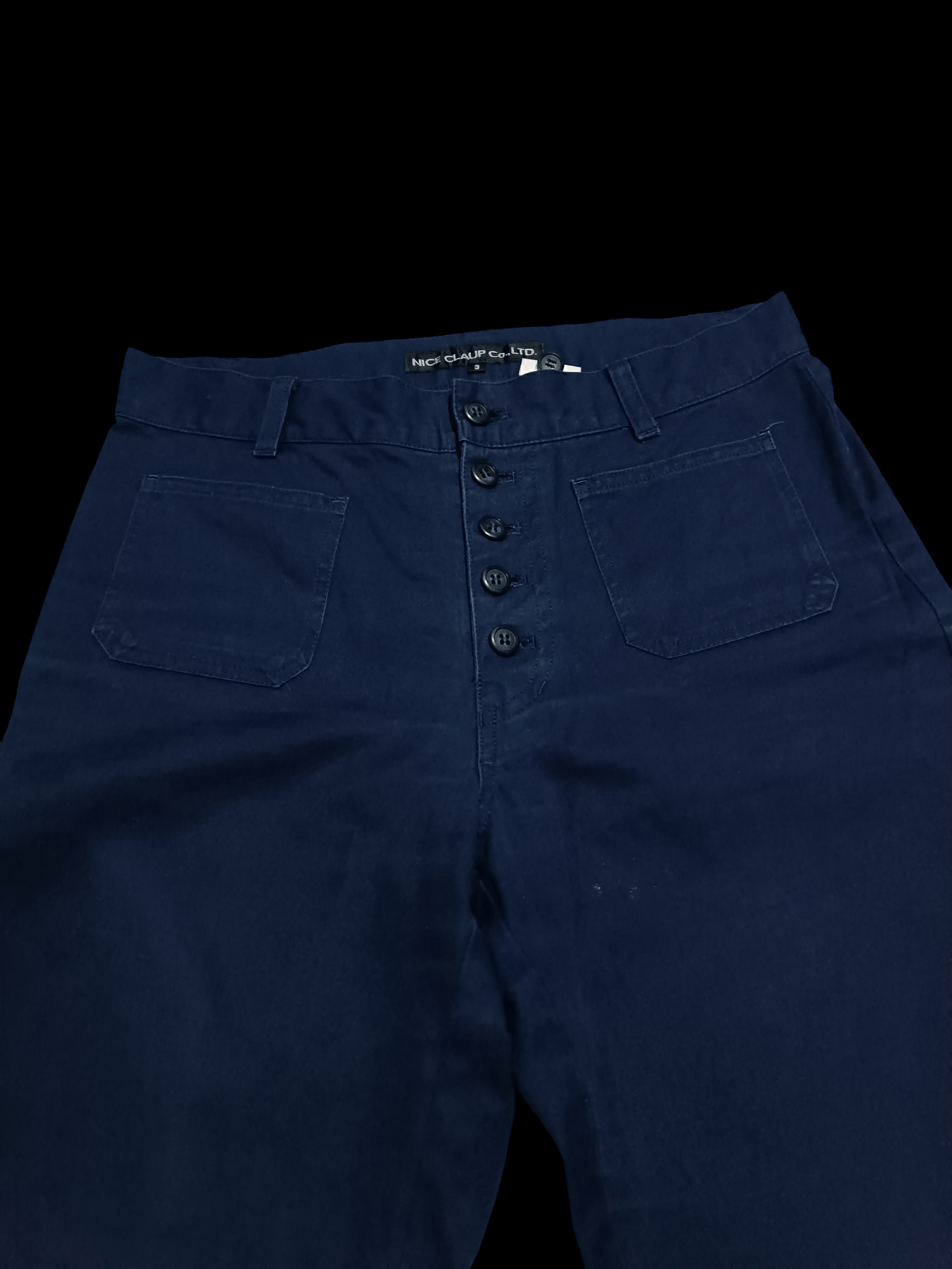 Japanese Brand × Vintage Navy Blue Button Fly Ball Bottom Vintage Flare Pants Size US 30 / EU 46 - 1 Thumbnail