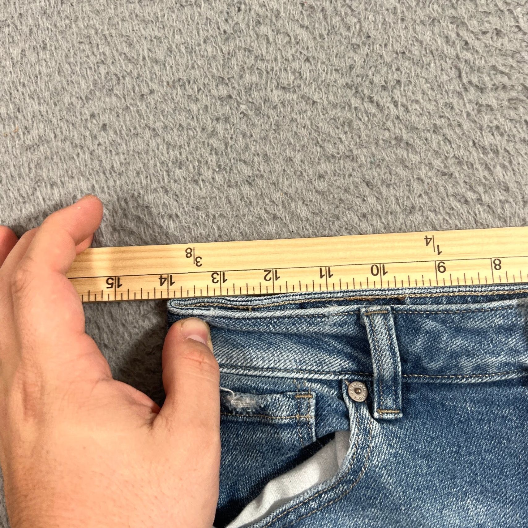 American Eagle Outfitters VINTAGE American Eagle Outfitters Women's Mom Jeans Size 2 Short High Rise Distressed Stretch Denim Blue Size 26" / US 2 / IT 38 - 4 Thumbnail