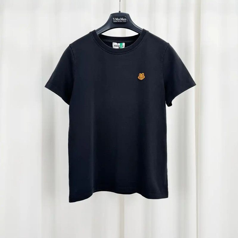 Kenzo KENZO Black Cotton Embroidered Tiger Head T-shirt 0089 Size S / US 4 / IT 40 - 1 Thumbnail