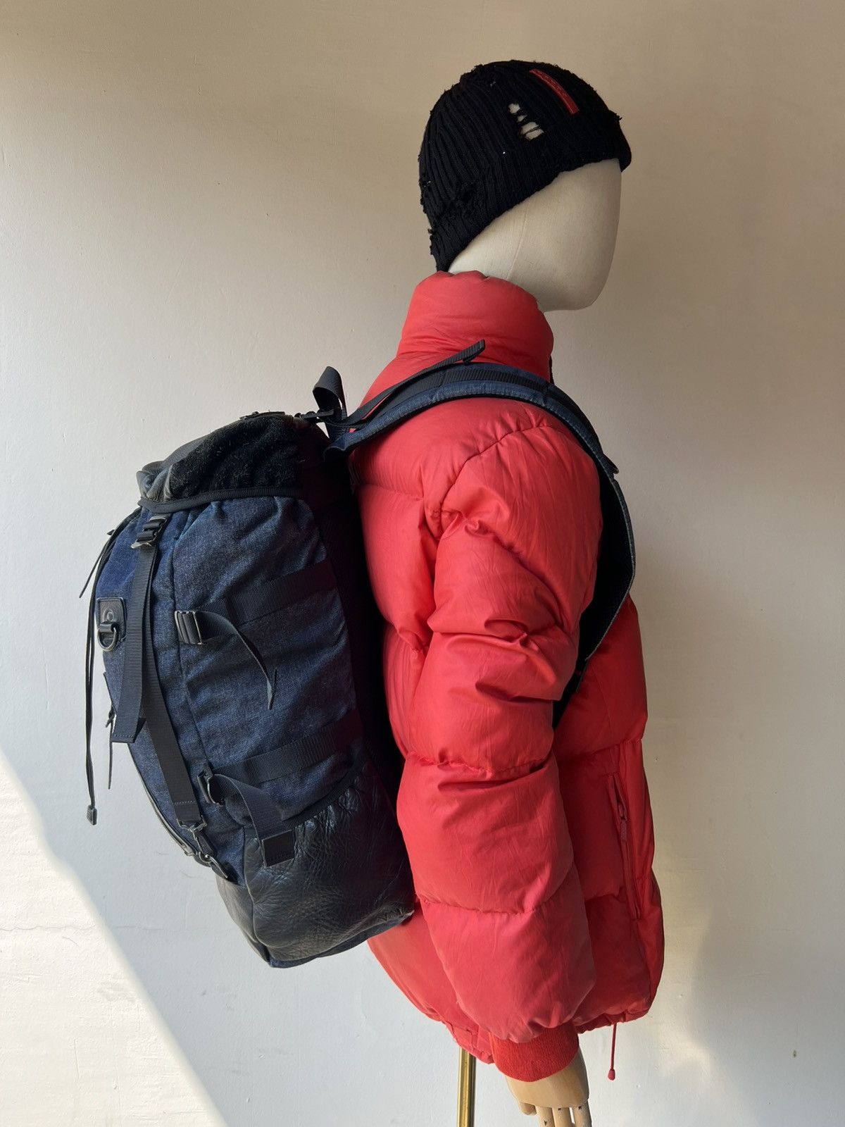 Leather DECADE Japan Distressed Backpack Leather Cotton Size ONE SIZE - 5 Thumbnail
