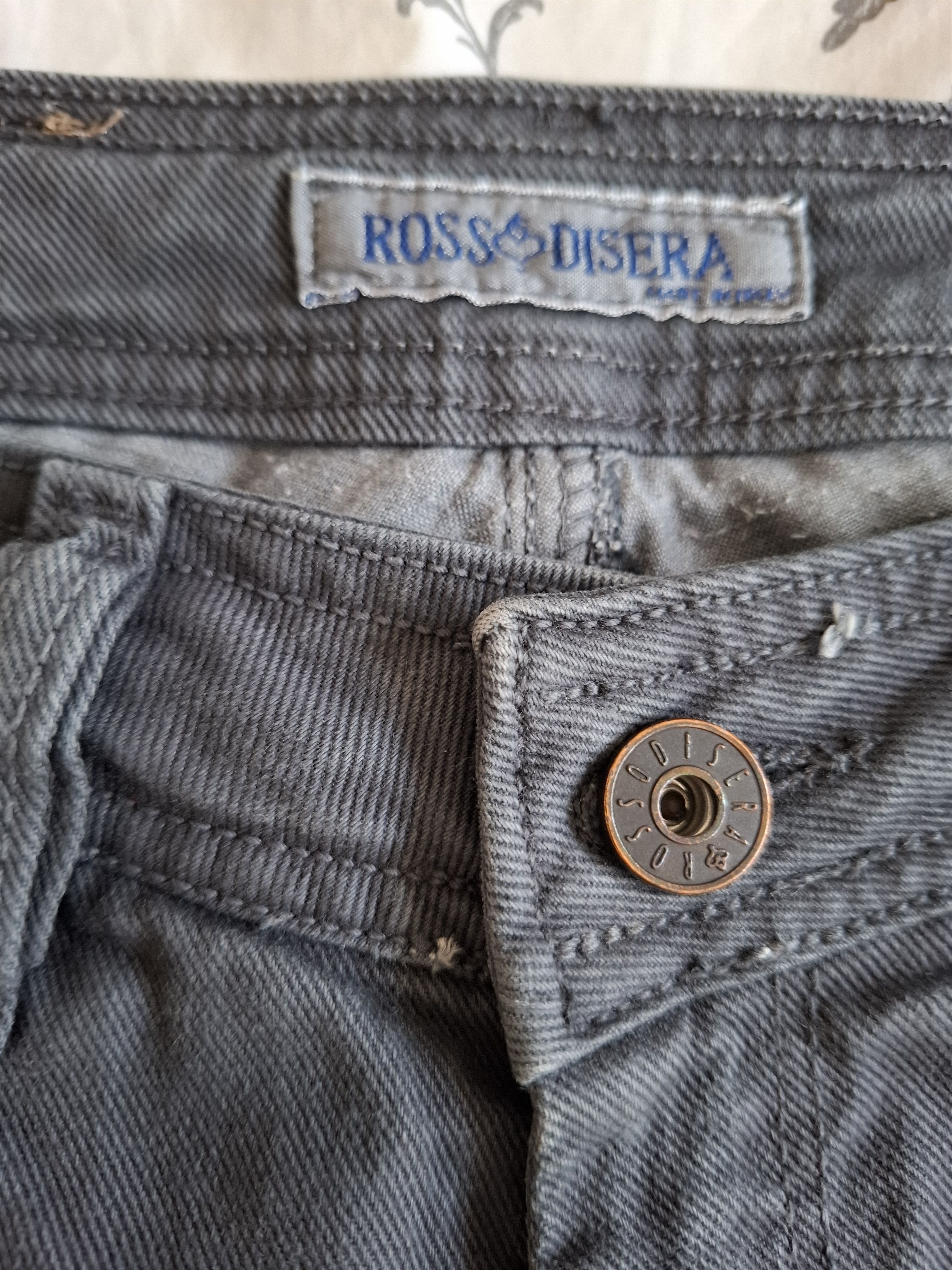 Vintage 🇮🇹Rossodisera Embroidered Graphic Distressed Jeans Size 30" / US 8 / IT 44 - 2 Thumbnail