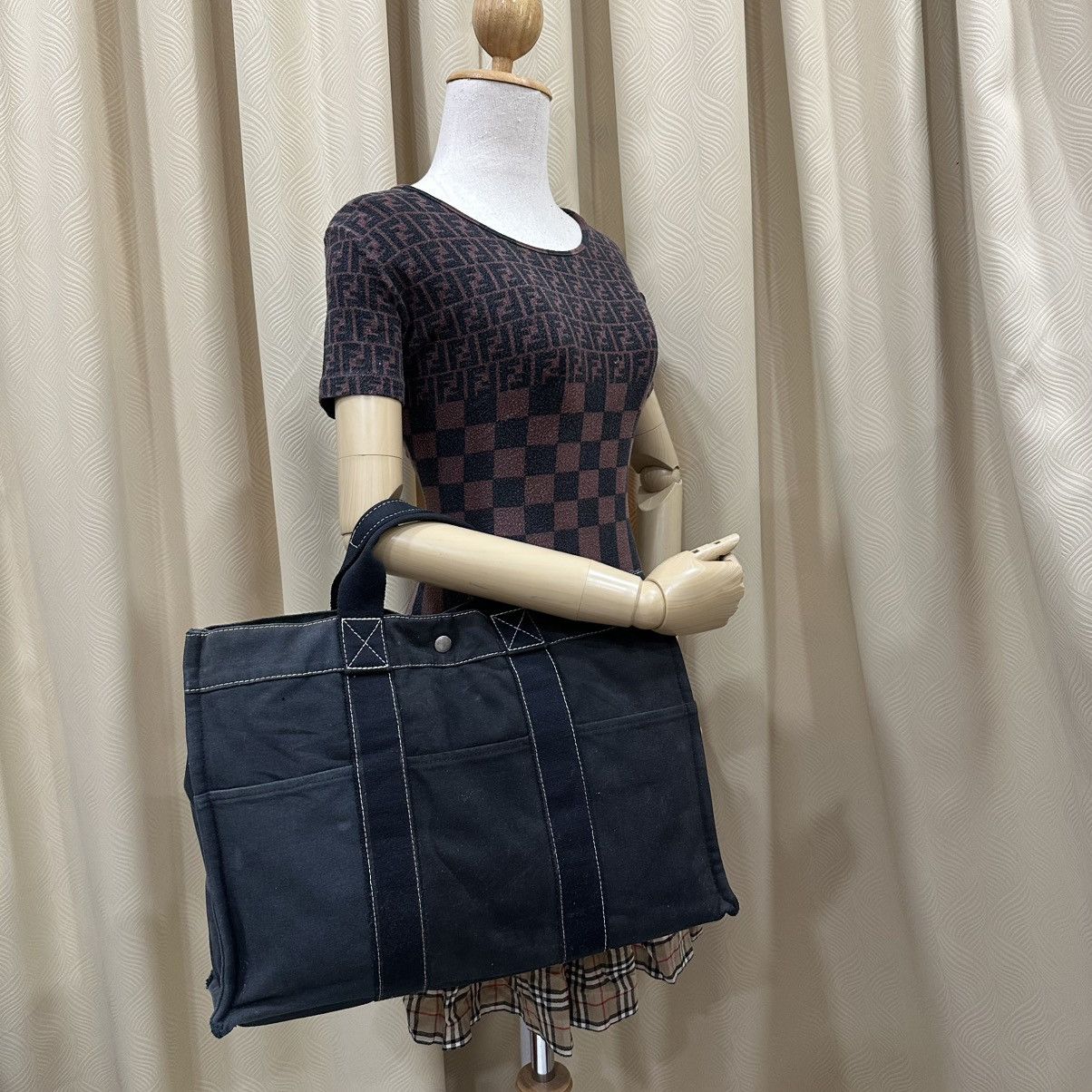 ‼️LASTDROP‼️HERMES FOURRE TOUT MM TWO TONE CANVAS TOTE BAG