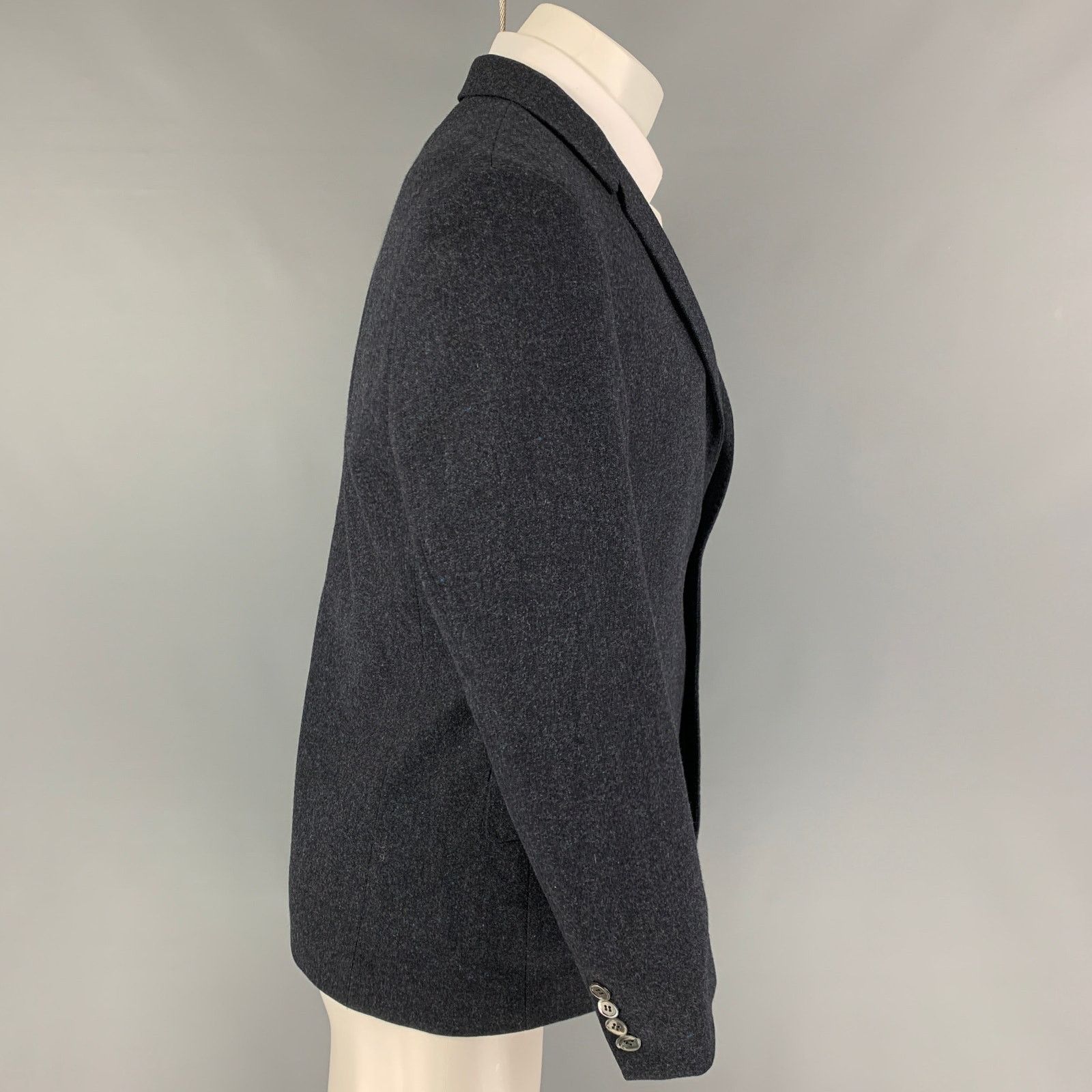 Paul Smith Size 40 Regular Navy Heather Wool Cashmere Sport Coat Size 40R - 2 Thumbnail