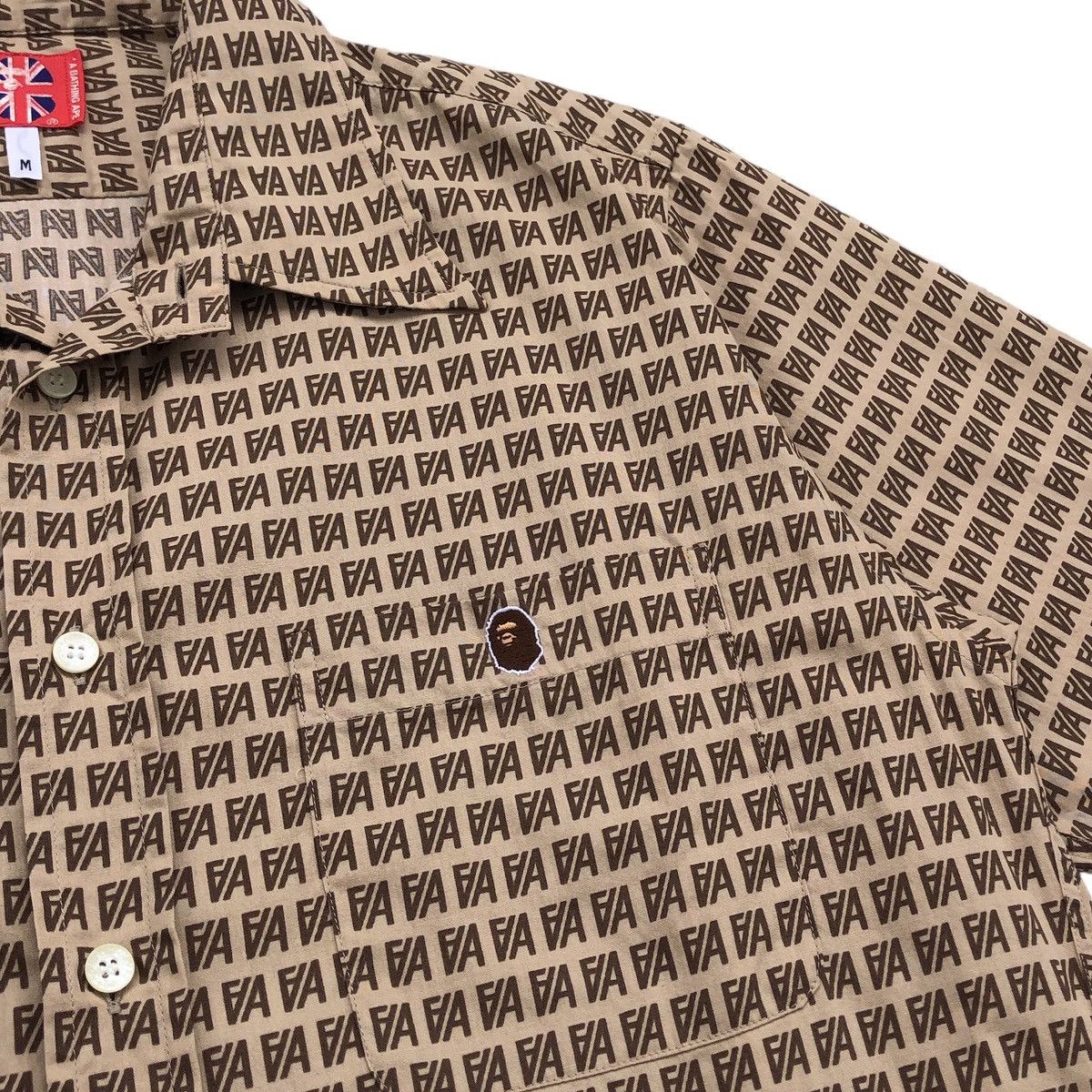 Bape BA Monogram Button Up S/S Shirt Size US M / EU 48-50 / 2 - 4 Thumbnail