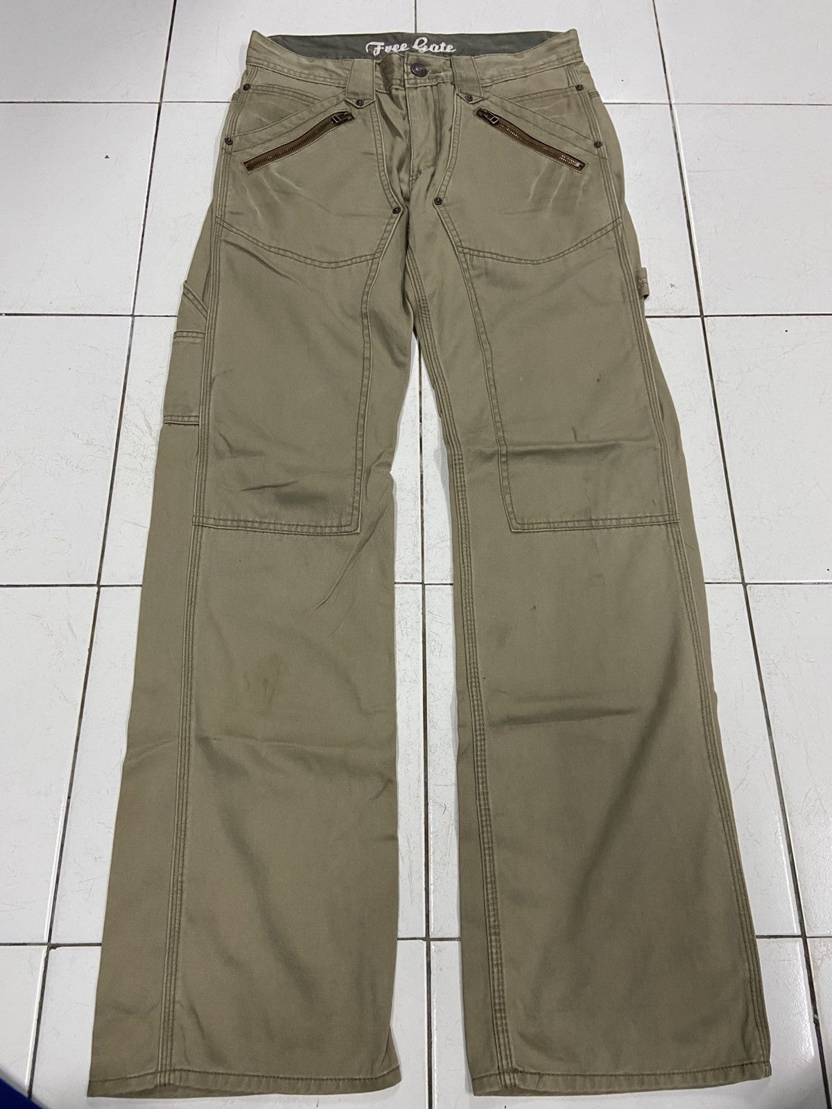 Japanese Brand TRUE GATE DOUBLE KNEE BUCKLE PANTS Size US 30 / EU 46 - 1 Thumbnail