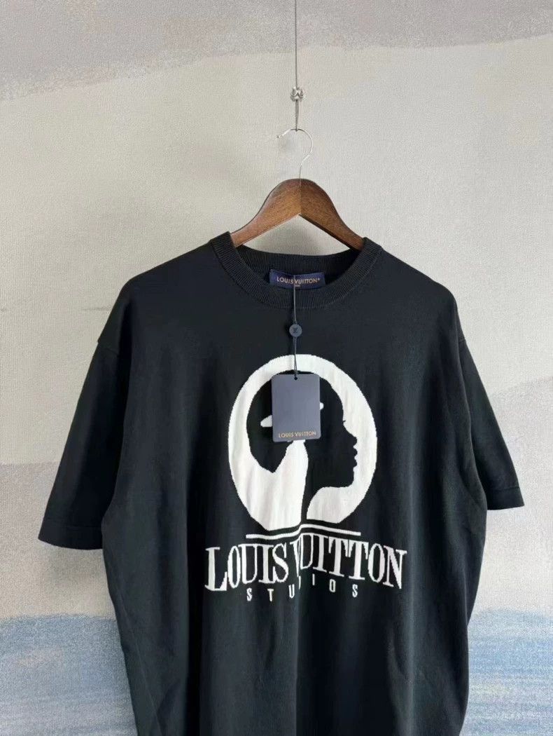 Louis Vuitton Louis Vuitton Black Knit Short Sleeve TShirt-2506 Size US XL / EU 56 / 4 - 2 Thumbnail