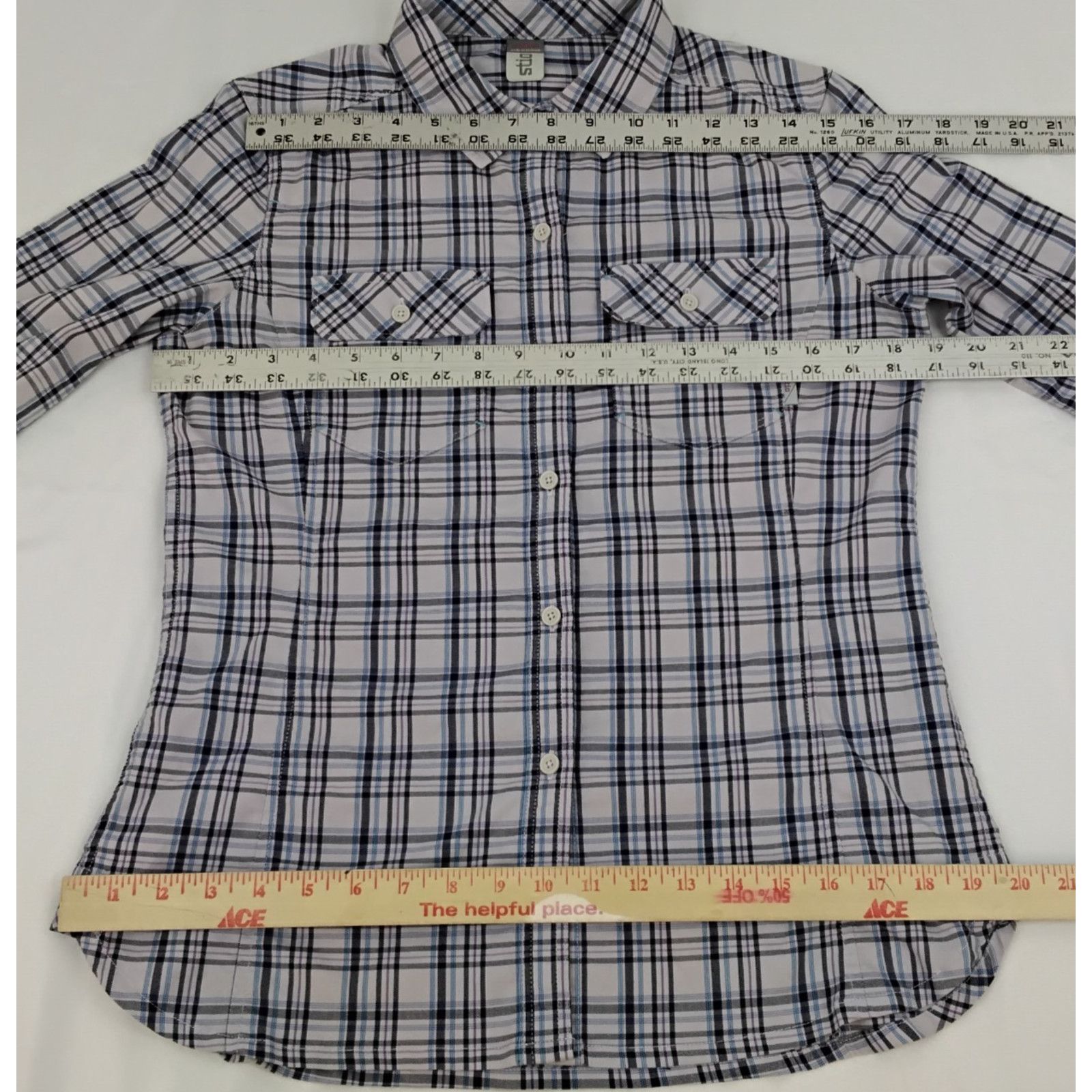 Stio Stio Collared Shirt Women's M Purple/Blue Plaid Casual Size M / US 6-8 / IT 42-44 - 12 Thumbnail