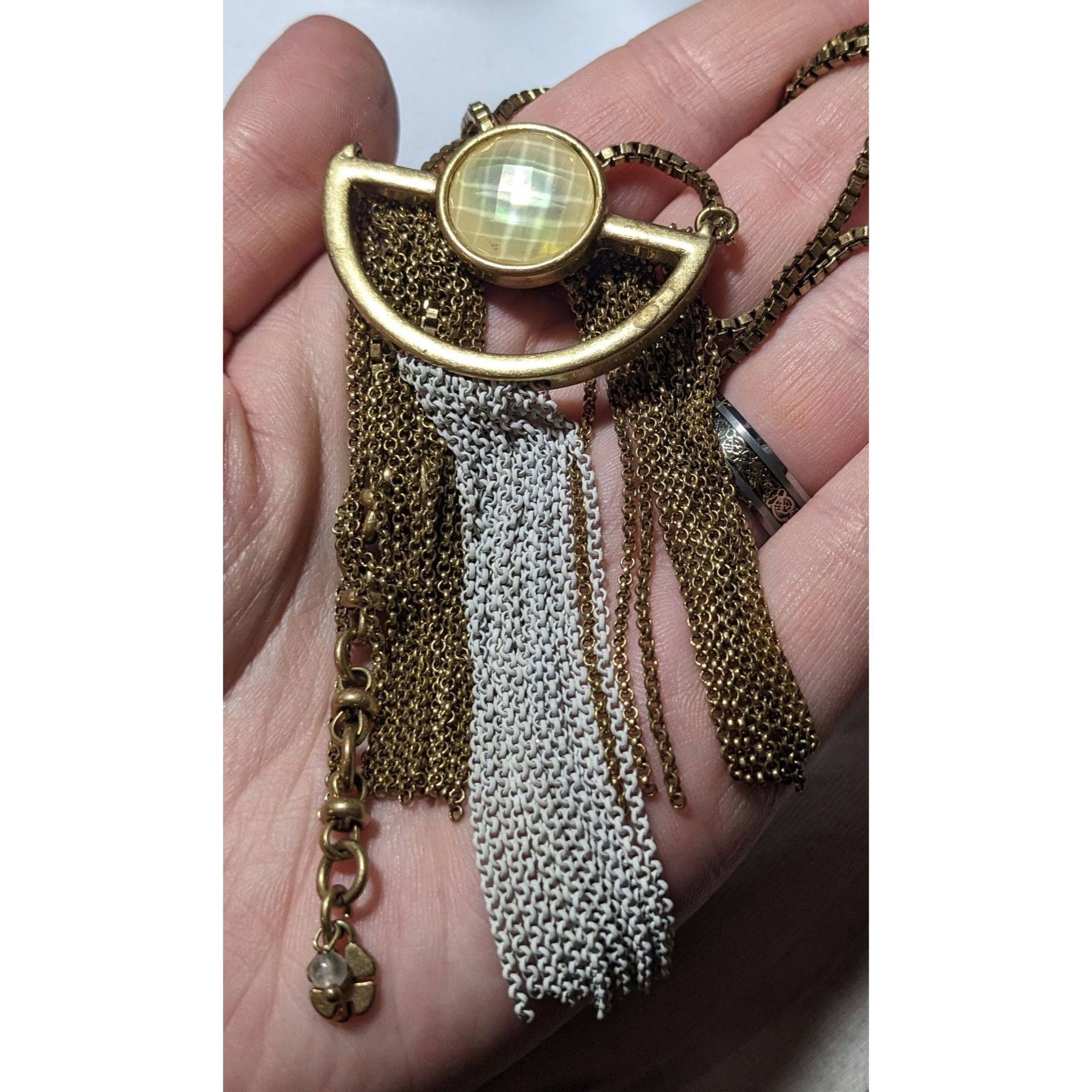Lucky Brand Lucky Brand Retro Geometric Fringe Pendant Necklace Size ONE SIZE - 8 Thumbnail