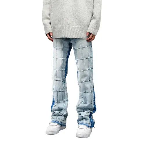 VIBE Flannel Blue Stacked Denim Jeans Size US 32 / EU 48 - 2 Thumbnail