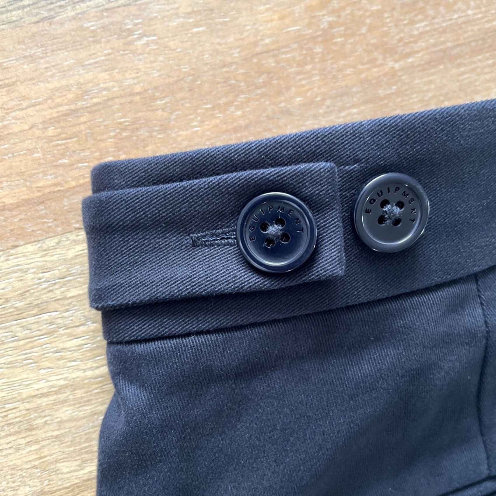 Equipment VINTAGE Equipment The Original Trouser Pants XXS 32x28 Navy Blue Adjustable Women Style Dress Pants City Hipster Retro 40s Size 24" / US 00 / IT 34 - 6 Thumbnail