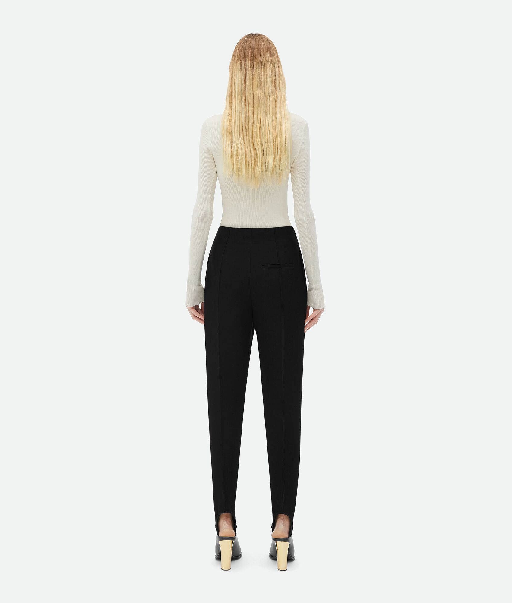 Bottega Veneta Black Structured Cotton Stirrup Trousers Size 26" / US 2 / IT 38 - 7 Thumbnail